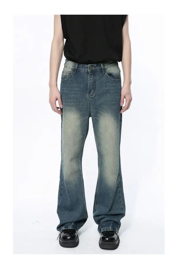 Japanese Brand Norika x Miyu Blue Distressed Washed Flared Jeans Size US 33 - 1 Thumbnail