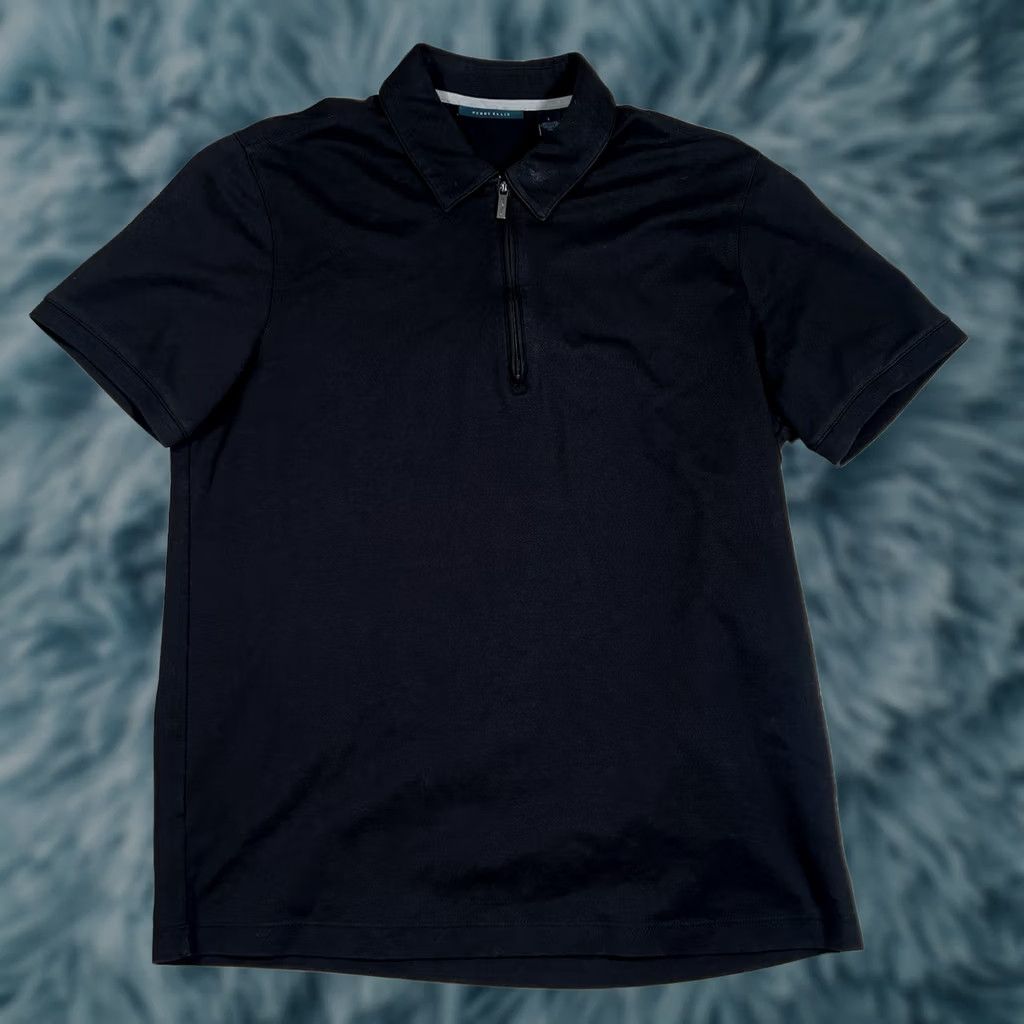 Perry Ellis Perry Ellis Polo Shirt 1/4 Zip Black L Mens Polyester EUC Size US L / EU 52-54 / 3 - 1 Thumbnail