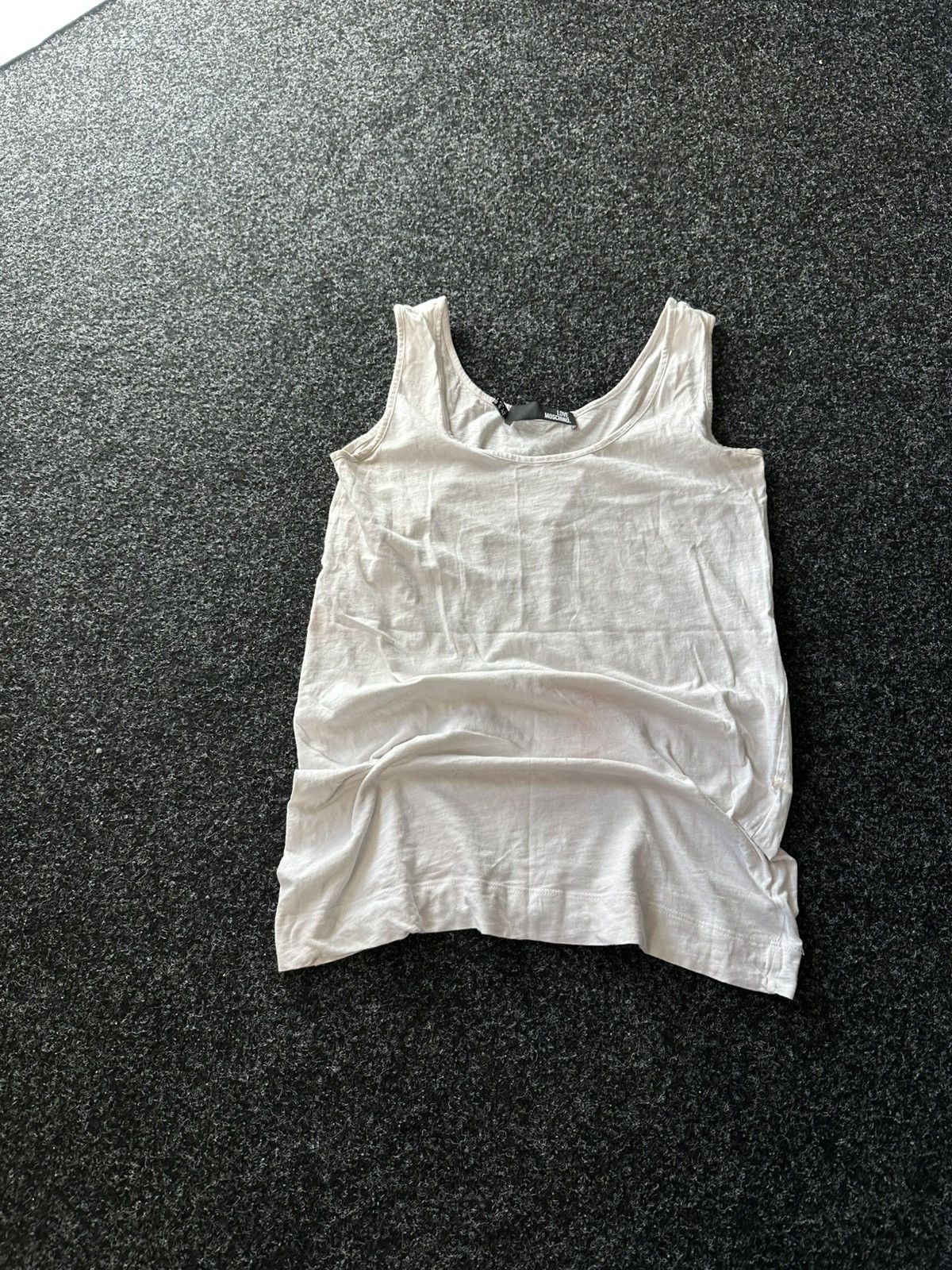 Love Moschino × Vintage 🚨 VINTAGE MOSCHINO DISTRESSED BLANC TANK TOP Y2K RARE SK8 Size M / US 6-8 / IT 42-44 - 1 Thumbnail
