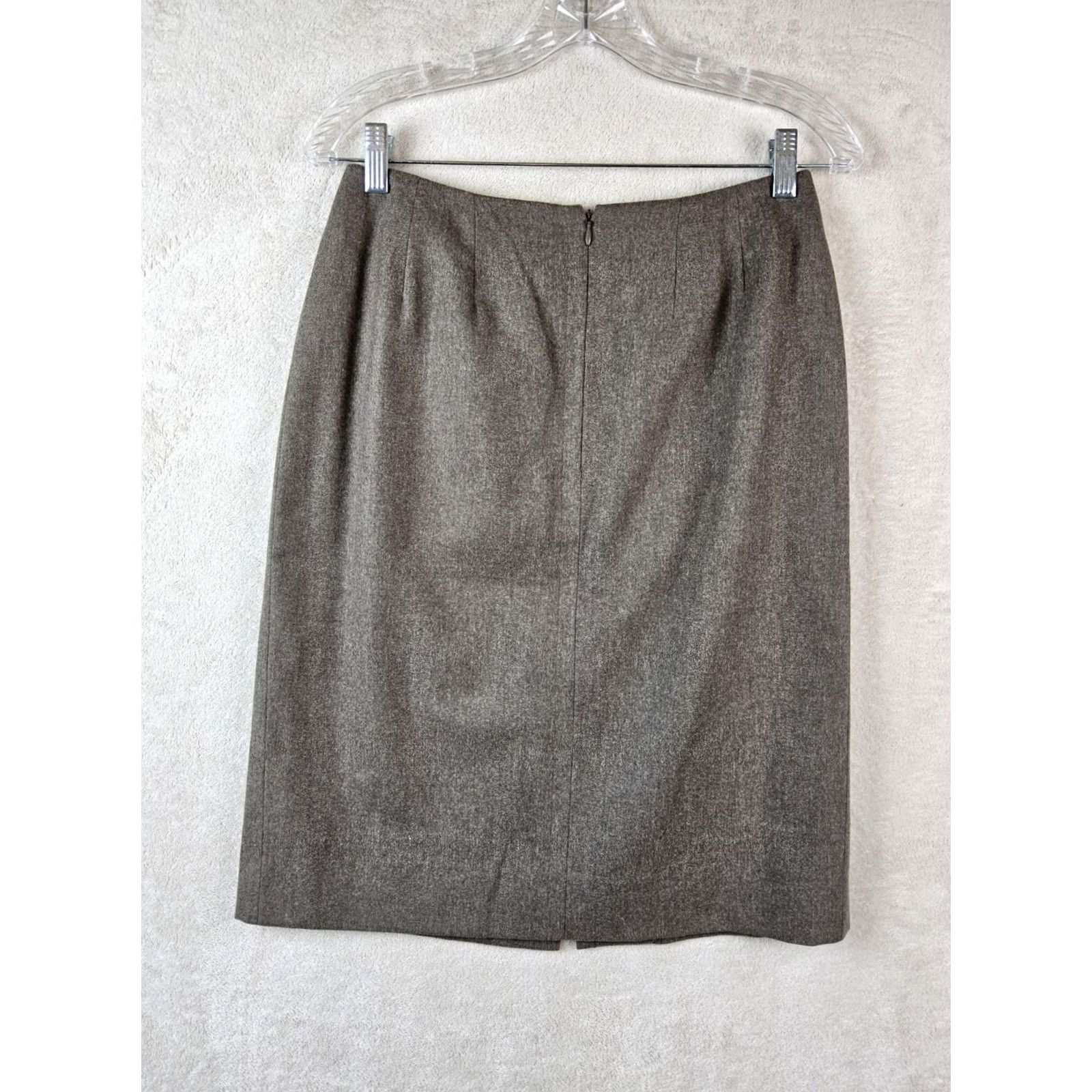 Celine VINTAGE CELINE Skirt Midi Pencil Cashmere Lined Wool Brown 40 Women Girls Mens Size 27" / US 4 / IT 40 - 4 Thumbnail