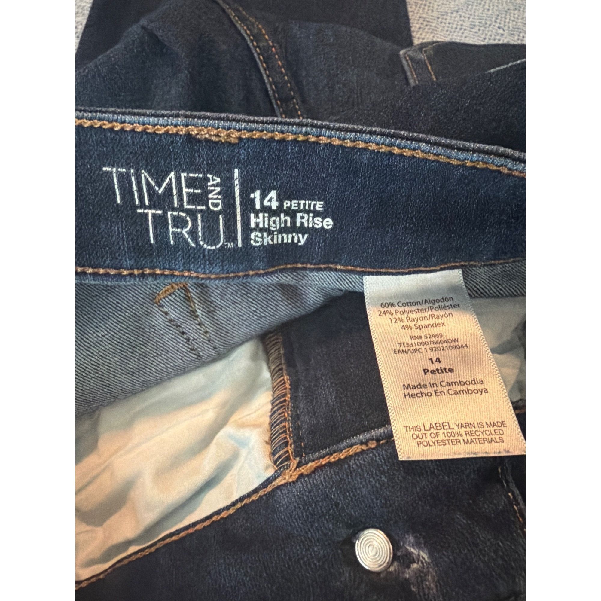 Other Time And Tru High Rise Skinny Jeans Blue Denim Flattering Fi Size 34" / US 12 / IT 48 - 4 Thumbnail