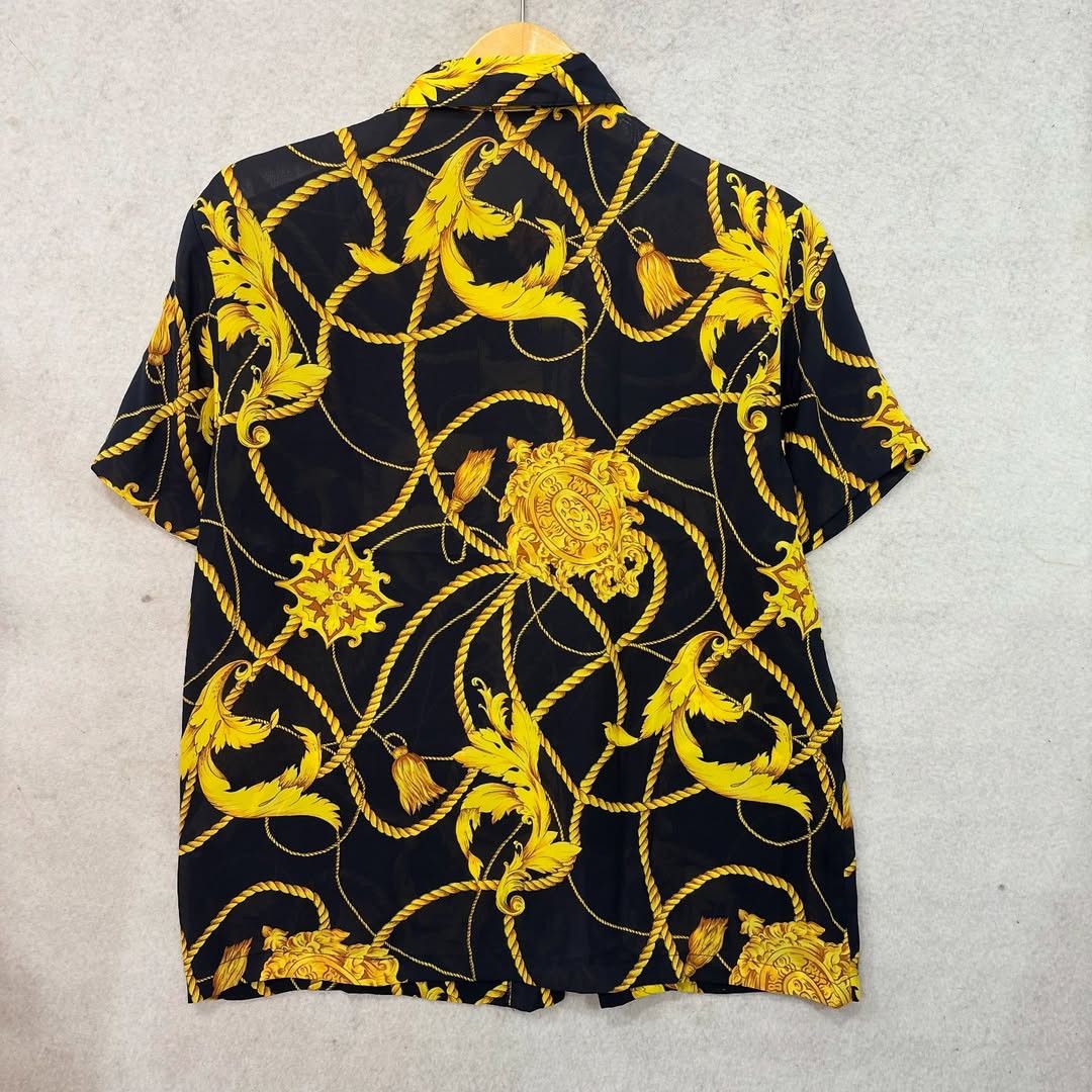Vintage Silk Gold Print Shirt