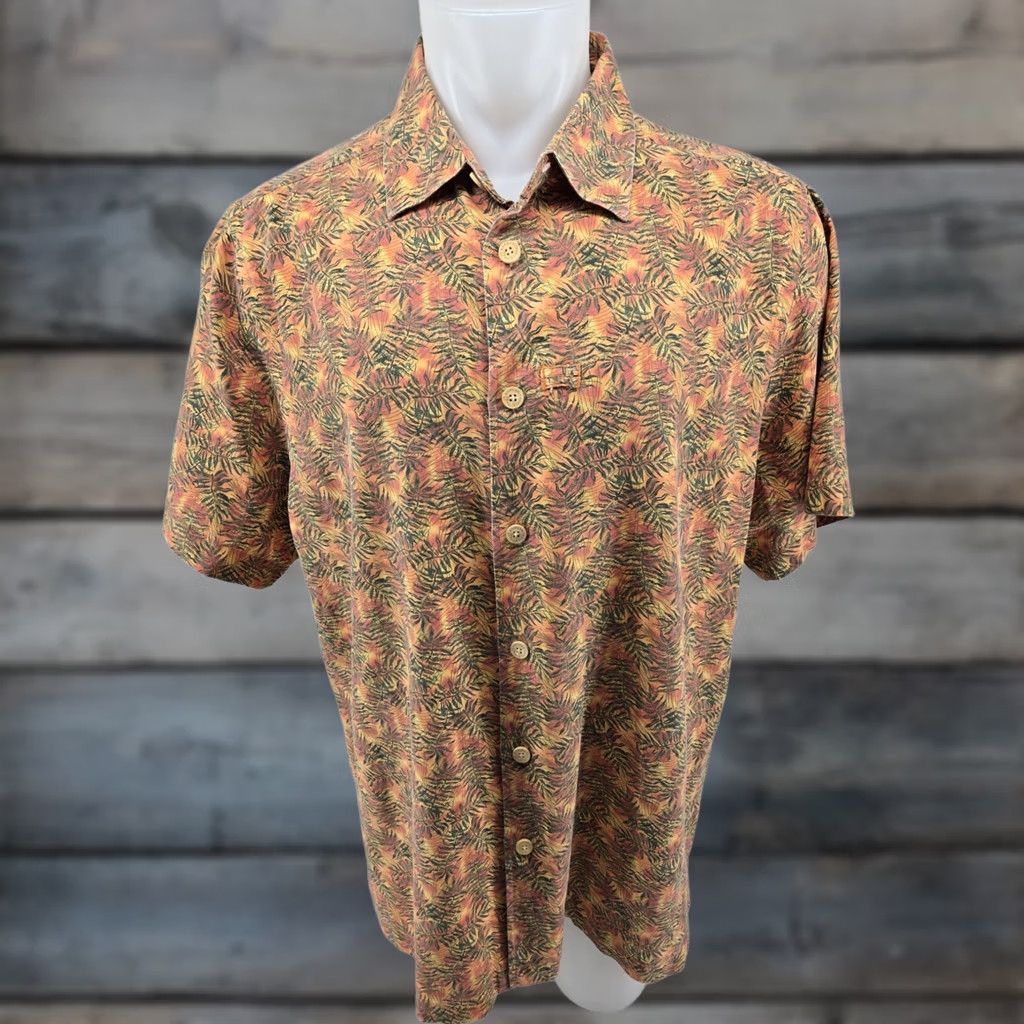 Vintage Margaritaville 2XL Hawaiian Lounge Shirt Floral Orange Silk Cotton Blend Shirt Blue Male 2XL Button-Up Short Sleeve Collared Vintage No Size US XXL / EU 58 / 5 - 1 Thumbnail
