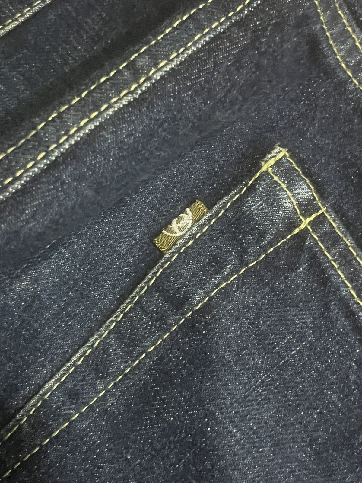 Vintage Vintage Octopus Army Indigo Wash Straight Leg Selvedge Jeans Size US 34 / EU 50 - 10 Thumbnail