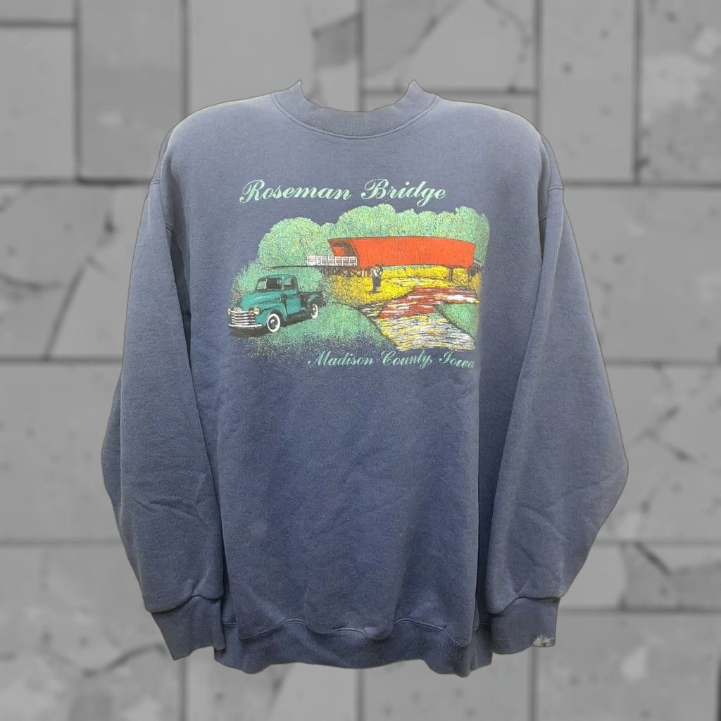 Fruit Of The Loom VINTAGE Fruit Of The Loom Best Made In USA Madison County Crewneck Mens XL Dark Blue Crewneck USA Madison County XL Mens Blue Size US XL / EU 56 / 4 - 1 Thumbnail