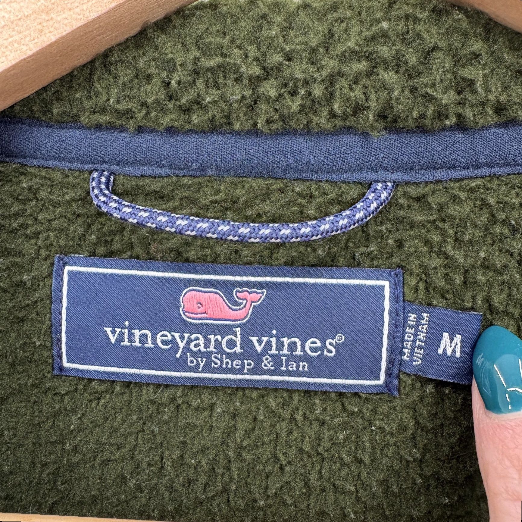 Vineyard Vines Vineyard Vines Stillwater 1/2-Zip Sherpa Fleece Pullover Mens Medium Green Whale Shirt Size US M / EU 48-50 / 2 - 4 Thumbnail