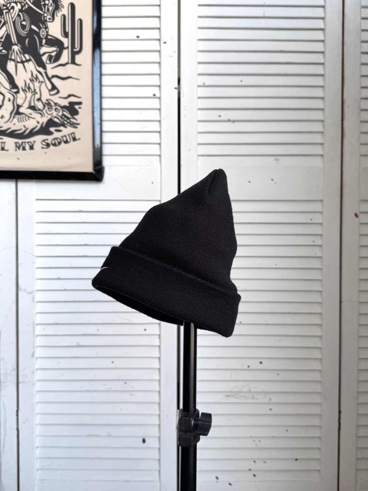 Nike Vintage Nike Knit Beanie Black Solo Swoosh One Size Y2K Size ONE SIZE - 4 Thumbnail