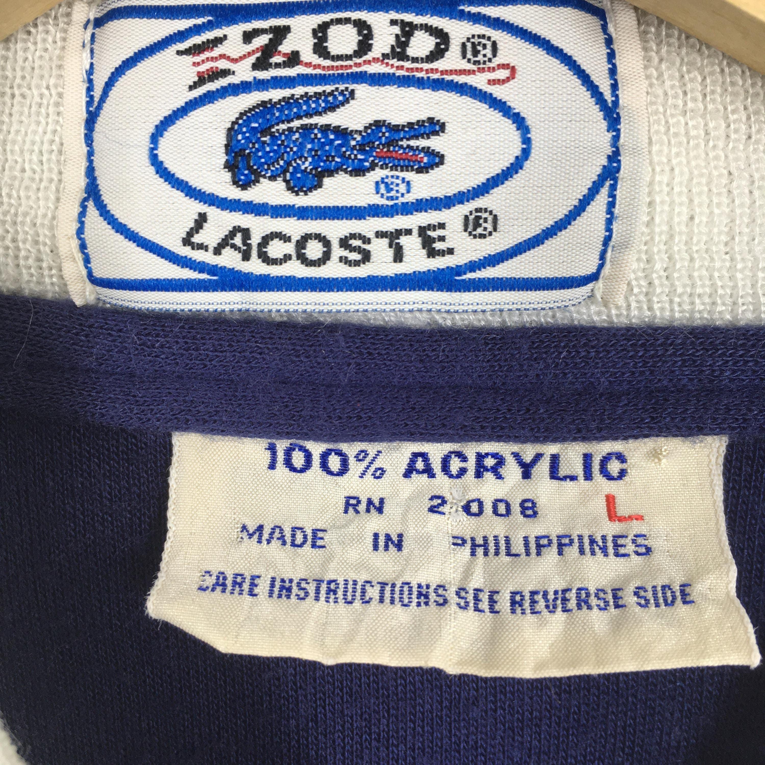 Lacoste Vintage 90s Lacoste Stripes Zipper Sweatshirts Large Size US L / EU 52-54 / 3 - 5 Thumbnail