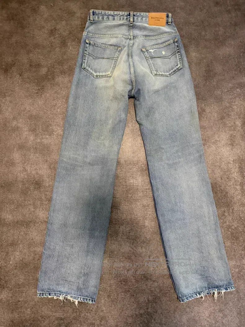 Balenciaga Balenciaga size XS Ripped Effect Zip Straight Jeans Size US 27 - 2 Thumbnail