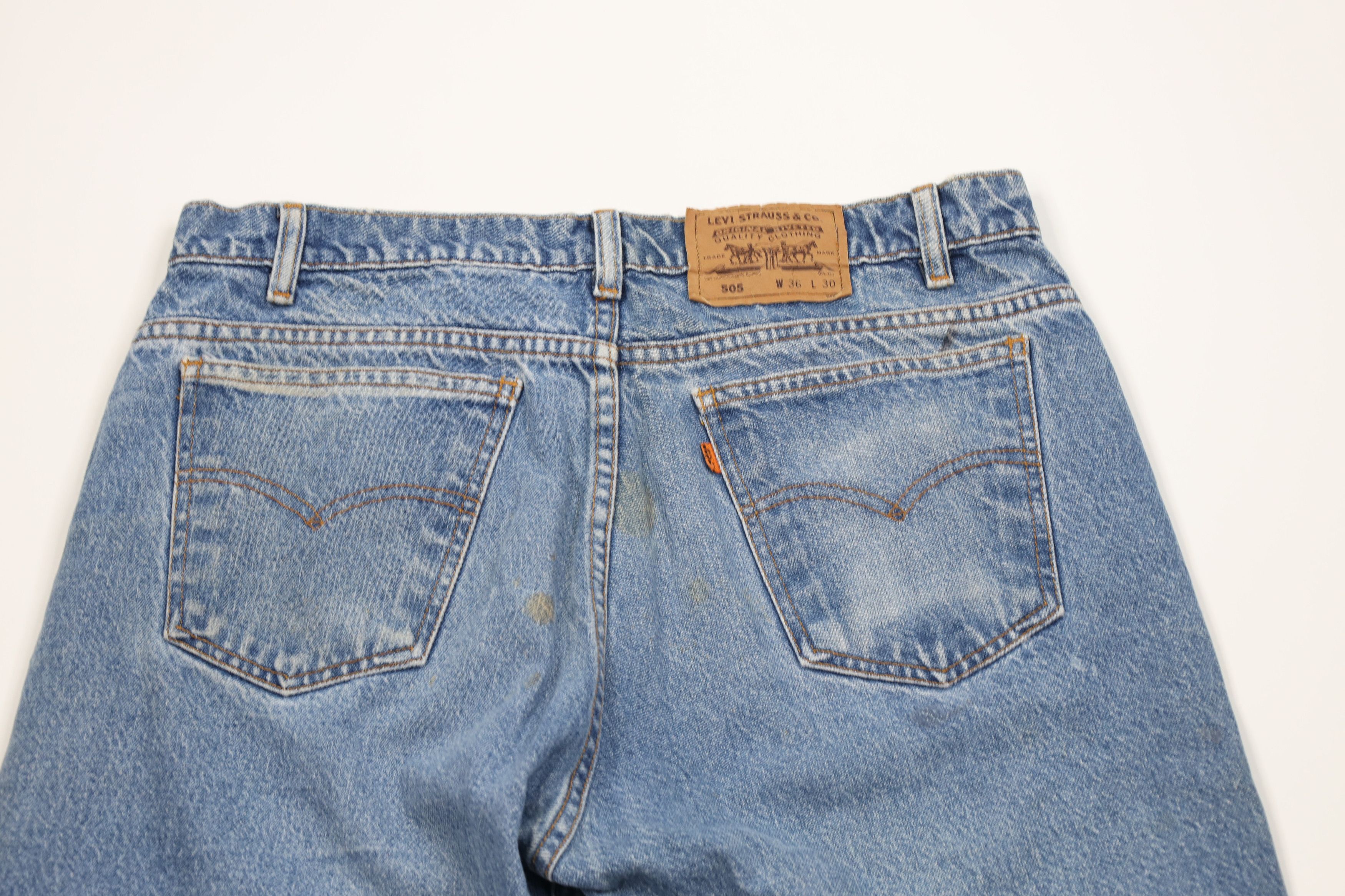 Levi's Vintage 90s Levis 505 Orange Tab Regular Fit Denim Jeans Size US 34 / EU 50 - 13 Thumbnail