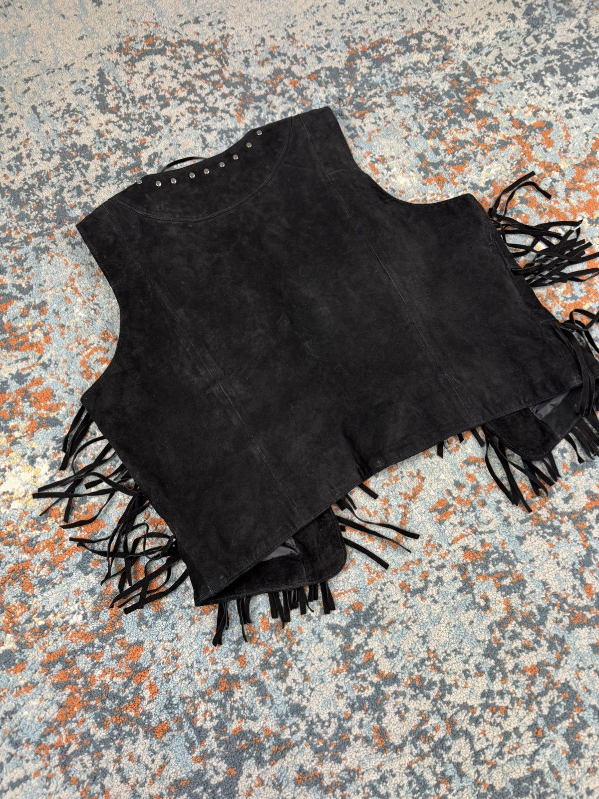 Cowboy Equipment × Leather × Vintage Vintage Y2K Real Leather fringes vest Cowboy western style Size ONE SIZE - 4 Thumbnail