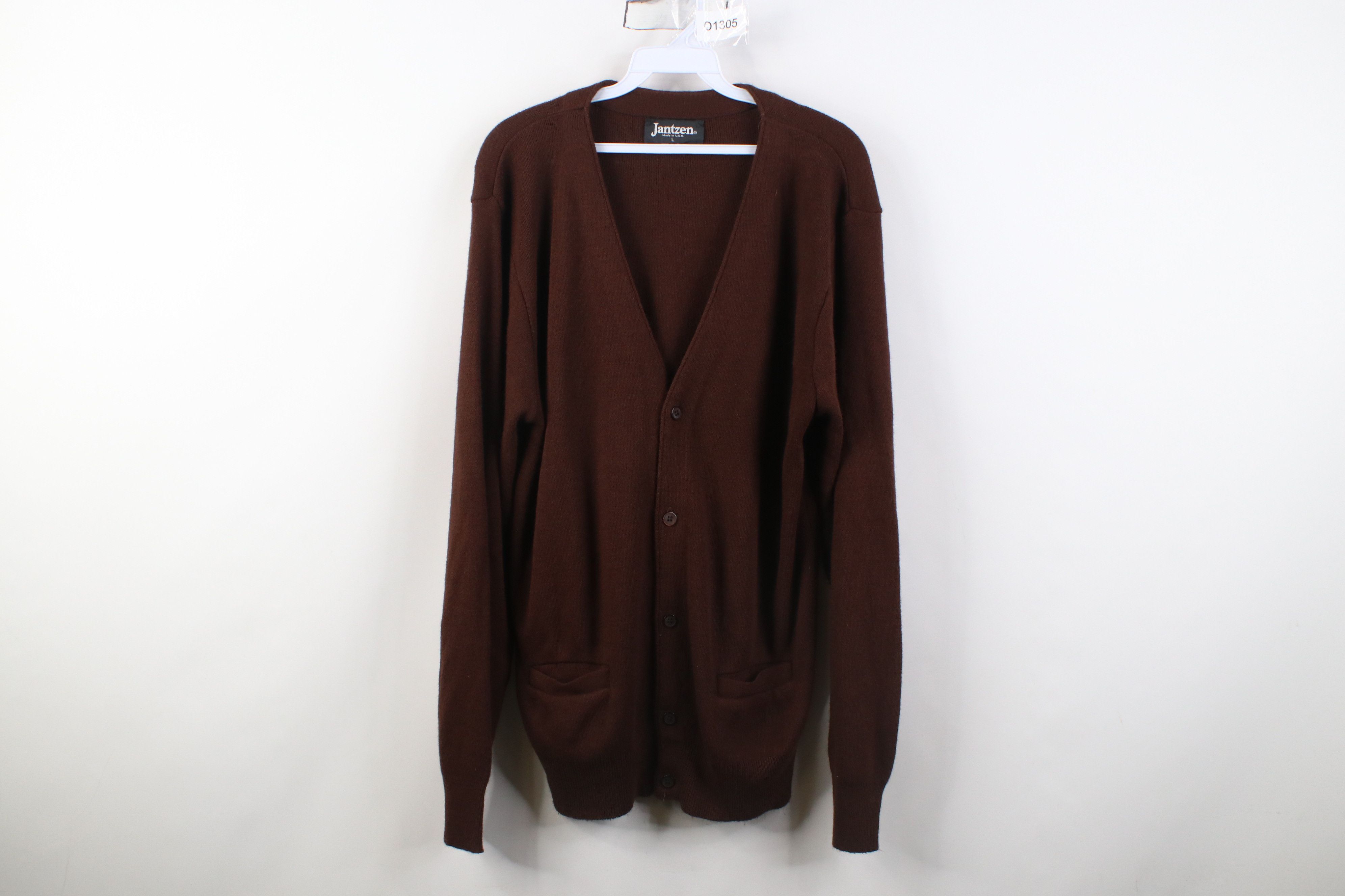 Vintage Vintage 70s Streetwear Soft Knit Cardigan Sweater Brown USA Size US L / EU 52-54 / 3 - 1 Thumbnail