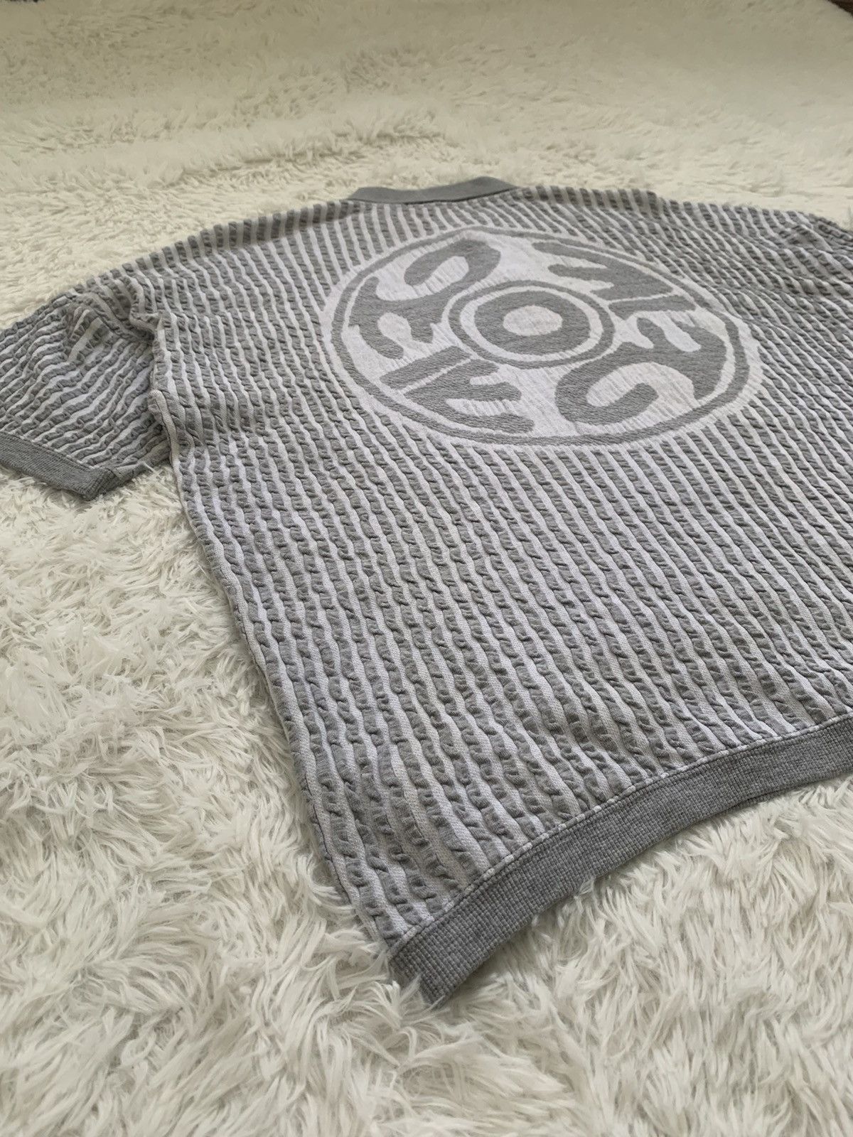 Issey Miyake Rare💥1980s Issey Miyake Strips Jacquard Collered Knit Tee Size US L / EU 52-54 / 3 - 10 Thumbnail