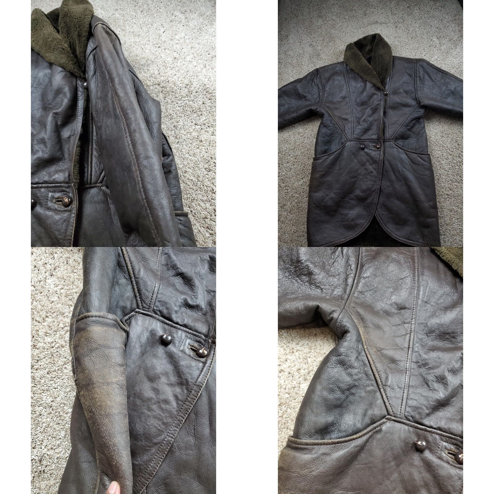Andrew Marc VINTAGE Andrew Marc Coat Womens Long Button Up Brown Fur Lining Leather Overcoat 90s Medium Casual Mens? Women Size M / US 6-8 / IT 42-44 - 8 Thumbnail