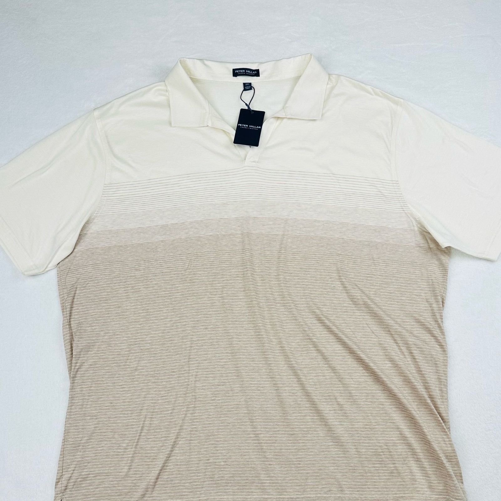 Peter Millar Peter Millar Men’s XXL Cream Luxury Open Collar Polo Shirt Size US XXL / EU 58 / 5 - 3 Thumbnail
