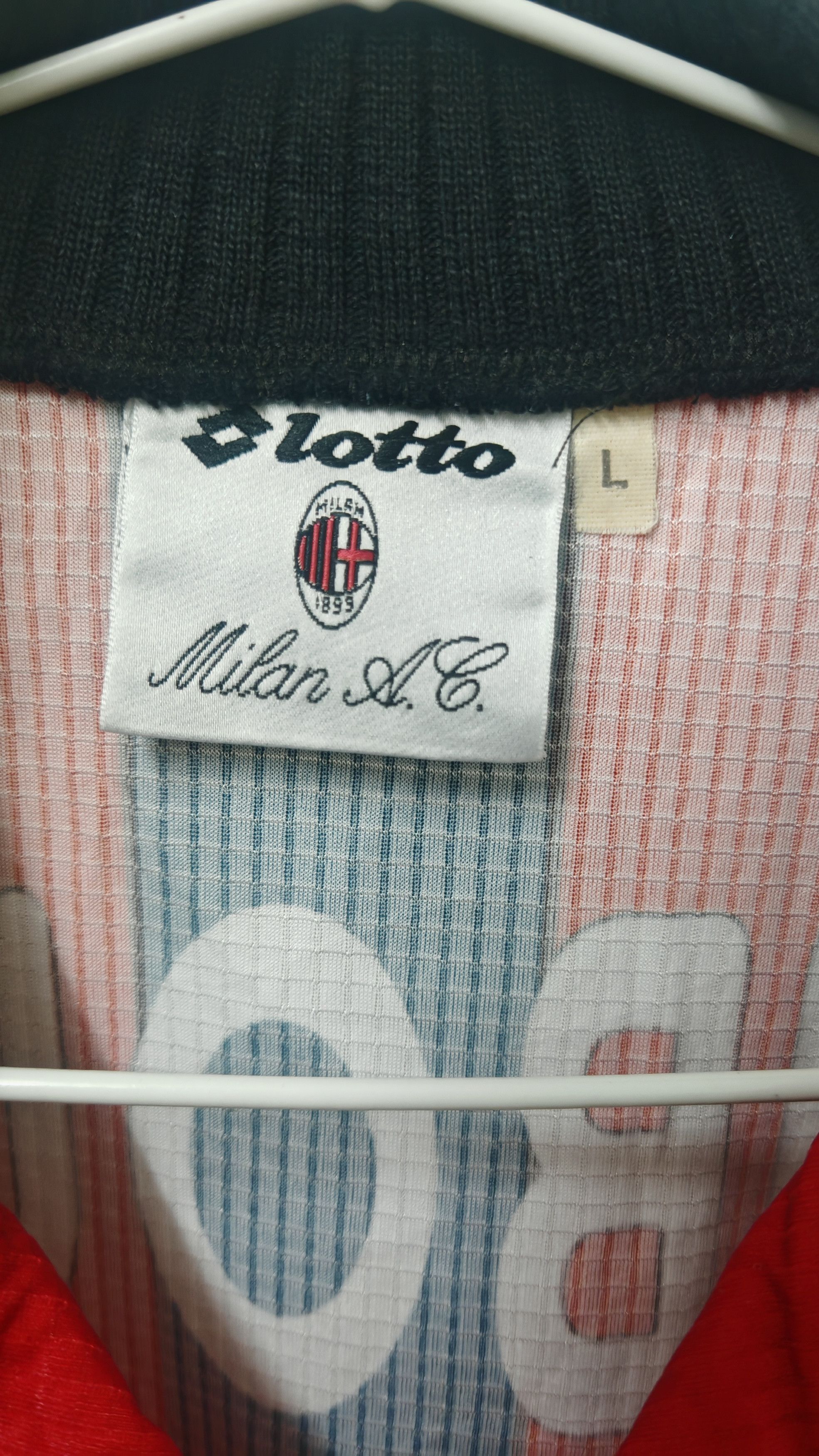Lotto Sport Vintage Player Issue AC Milan IBOU 13 Jersey Size US L / EU 52-54 / 3 - 6 Thumbnail
