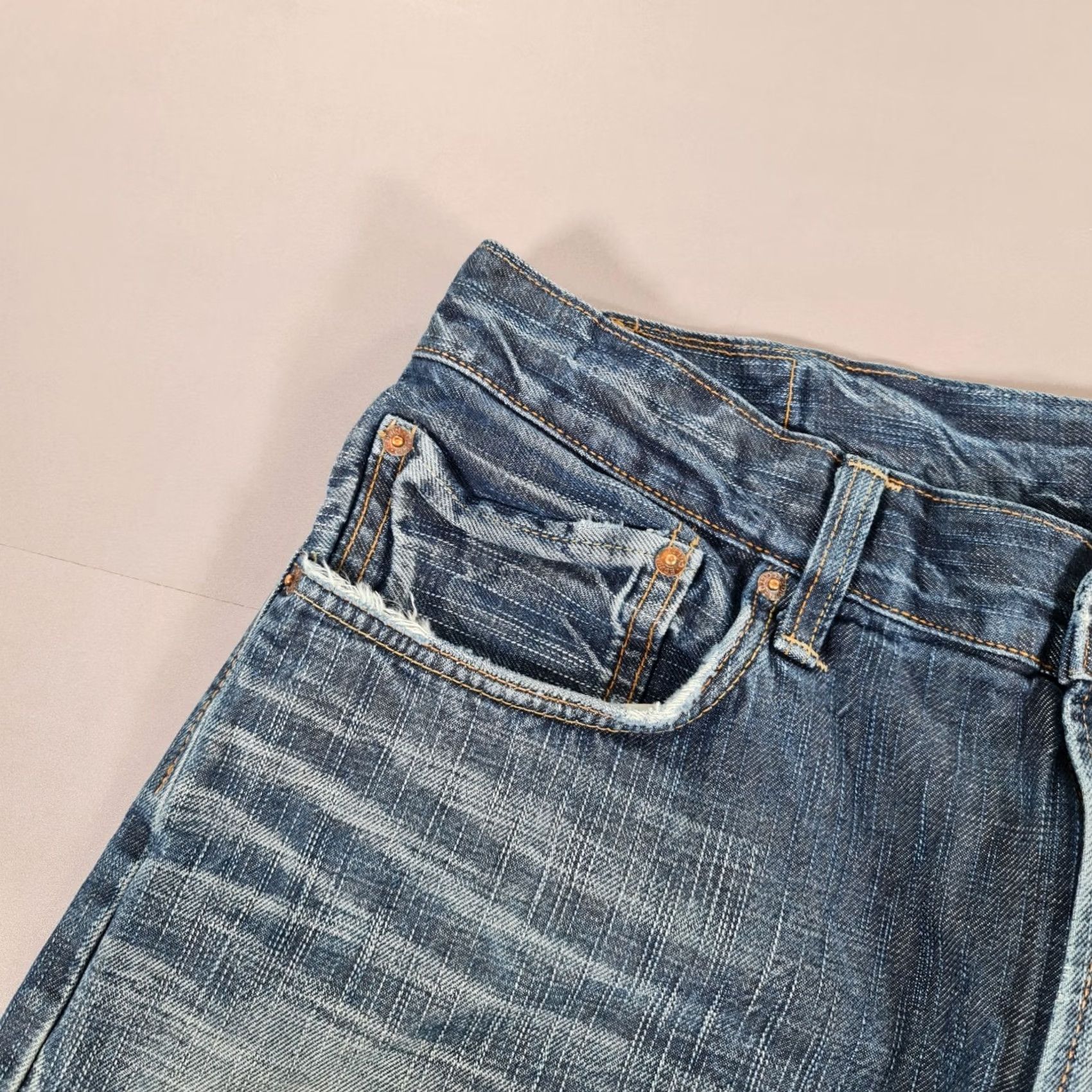 Edwin Edwin Mens Jeans Blue W36 L34 Regular Fit Denim Straight Leg 5-Pocket Zip Fly Button Closure Mens Jeans Regular Blue Size US 36 / EU 52 - 3 Thumbnail