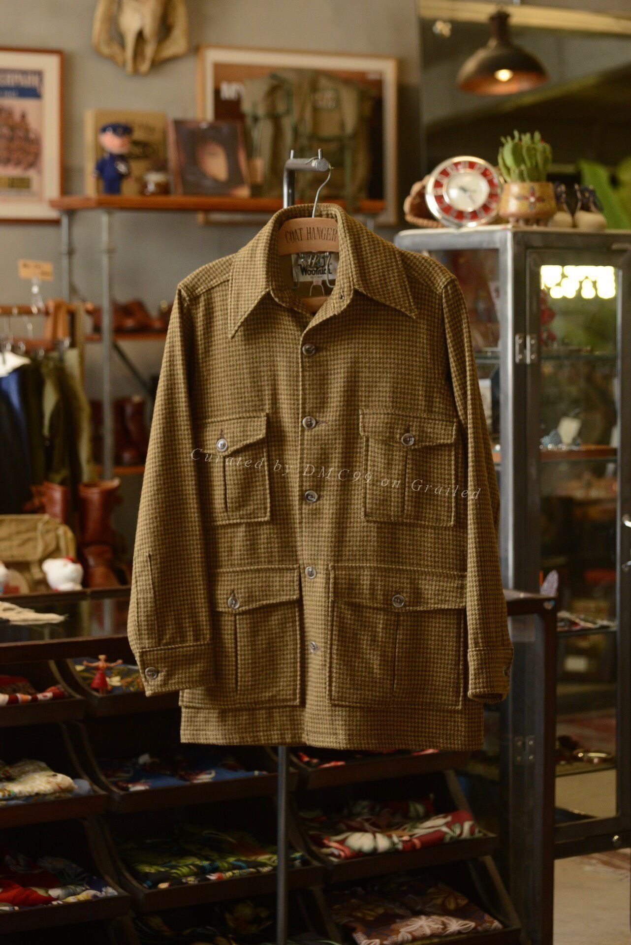 Woolrich Woolen Mills Woolrich 60s-70s Houndstooth Wool Hunting Jacket Size US S / EU 44-46 / 1 - 1 Thumbnail