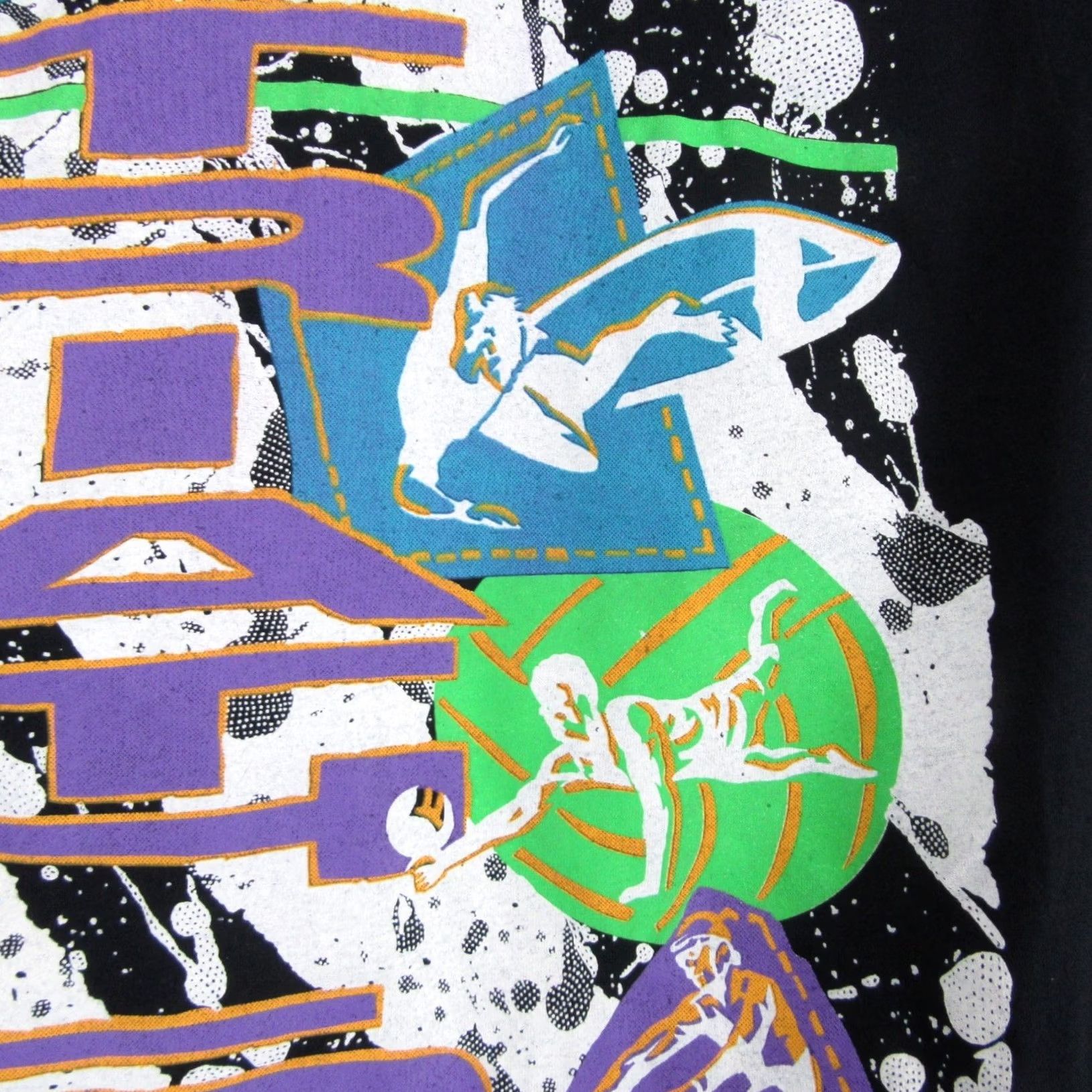 Vintage VINTAGE TRIATHLON T-Shirt XS Men Black 80s 90s Cartoon Surf Bicycle Single Stitch Volleyball Shirt Size US XS / EU 42 / 0 - 5 Thumbnail