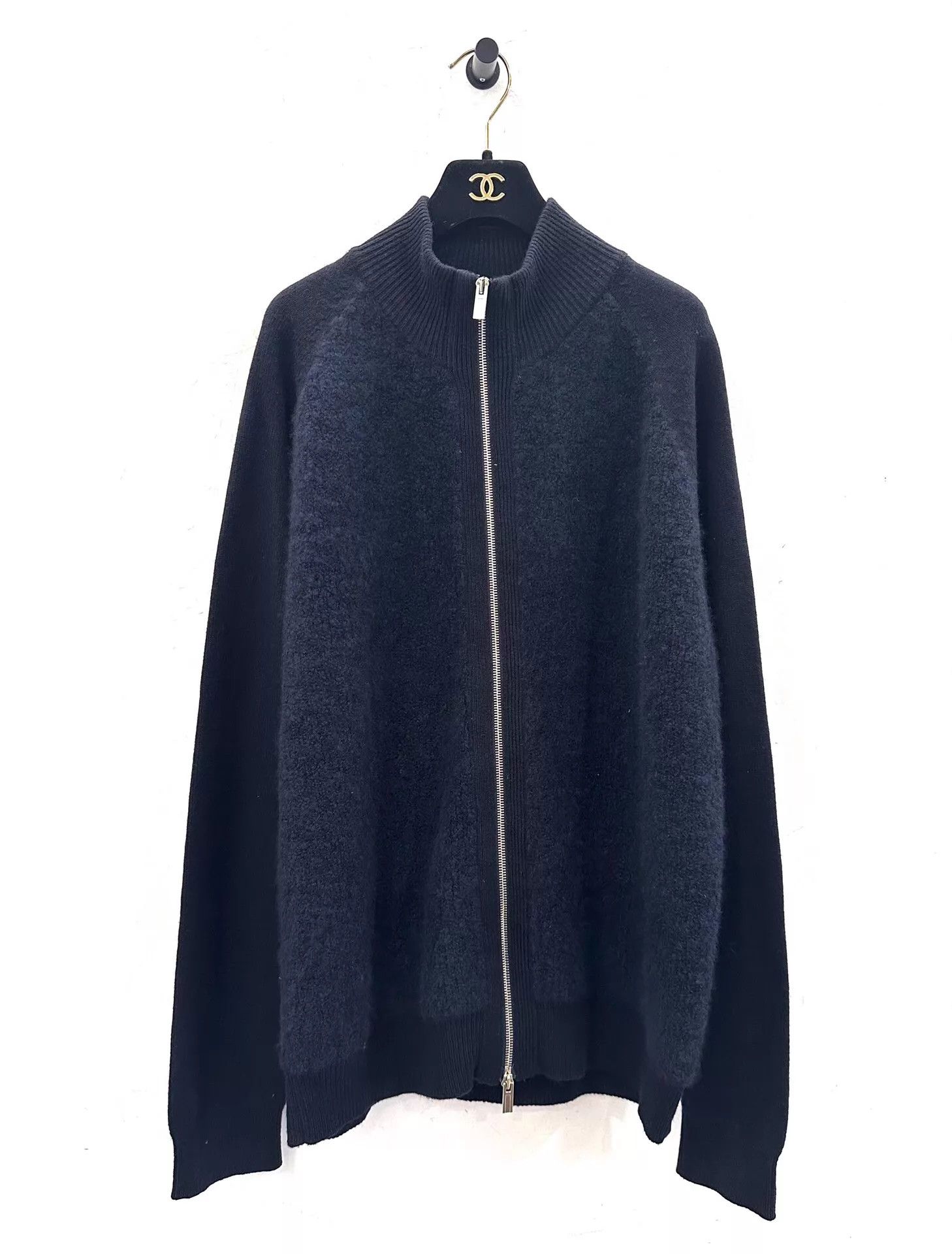 Hermes Men's Navy Blue Cashmere Jacket XXL