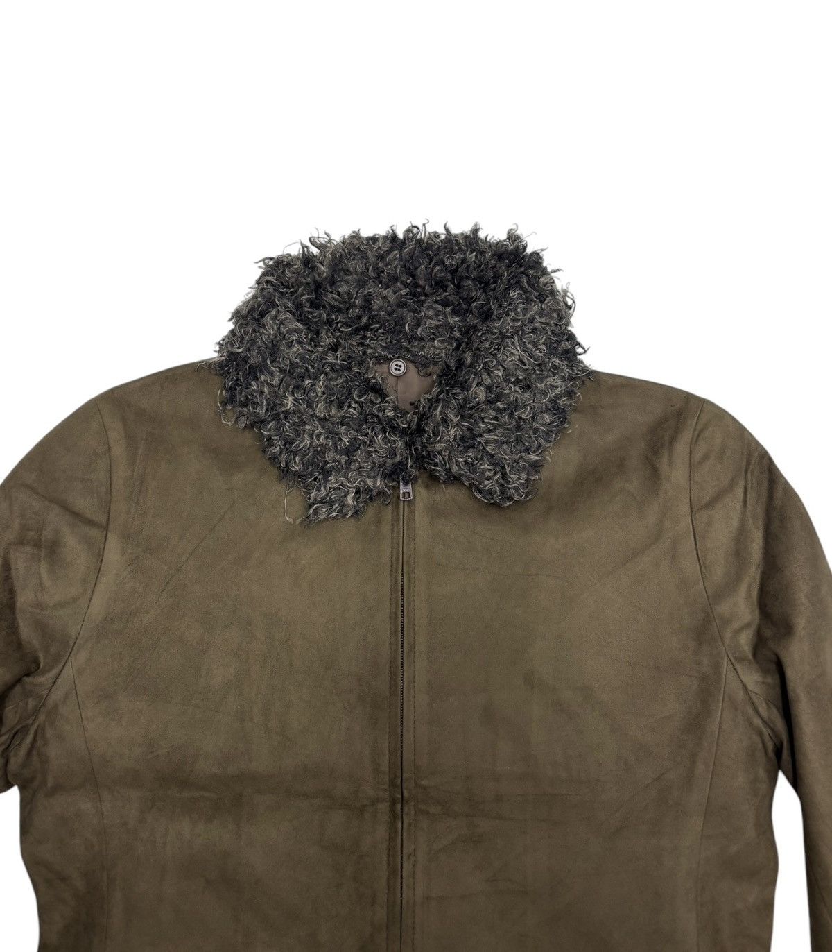 Yohji Yamamoto 🔥INED BY YOHJI YAMAMOTO BROWN FUR COLLAR SUEDE JACKET Size US XS / EU 42 / 0 - 11 Thumbnail