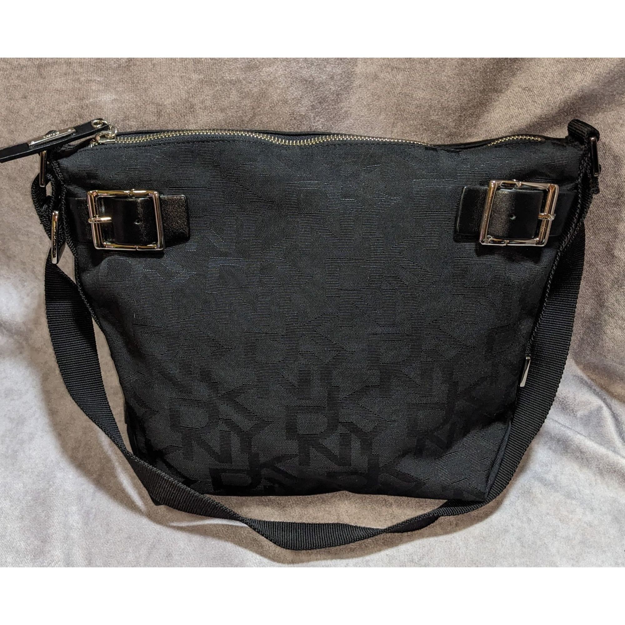 DKNY DKNY Black Canvas Crossbody Bag With Buckle Accents & Zip Cl Size ONE SIZE - 1 Thumbnail