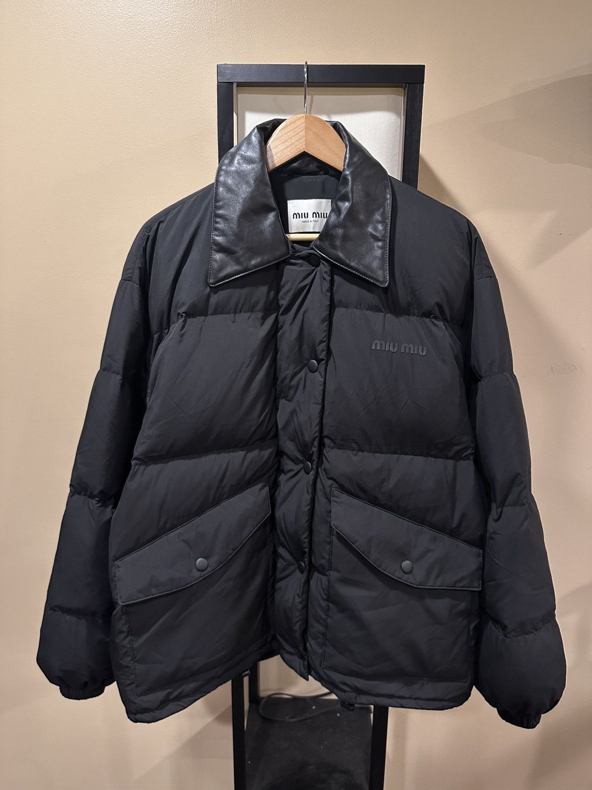 Miu Miu Miu Miu Technical Ponge Cropped Down Puffer Padded Jacket Size US L / EU 52-54 / 3 - 1 Thumbnail