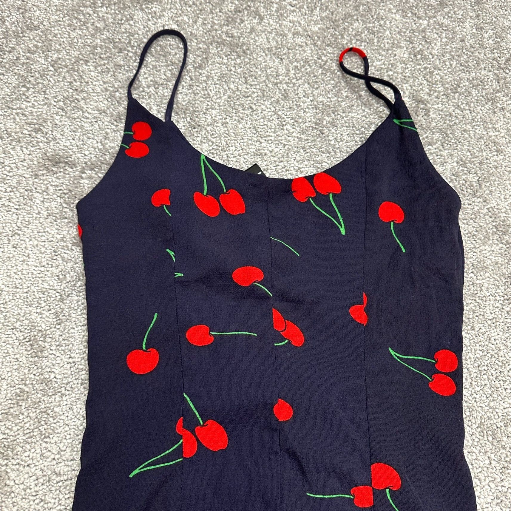 AQUA Aqua Maxi Dress Hi-Low By Bloomingdale's Womens Small Blue Cherry Sleeveless Size S / US 4 / IT 40 - 3 Thumbnail