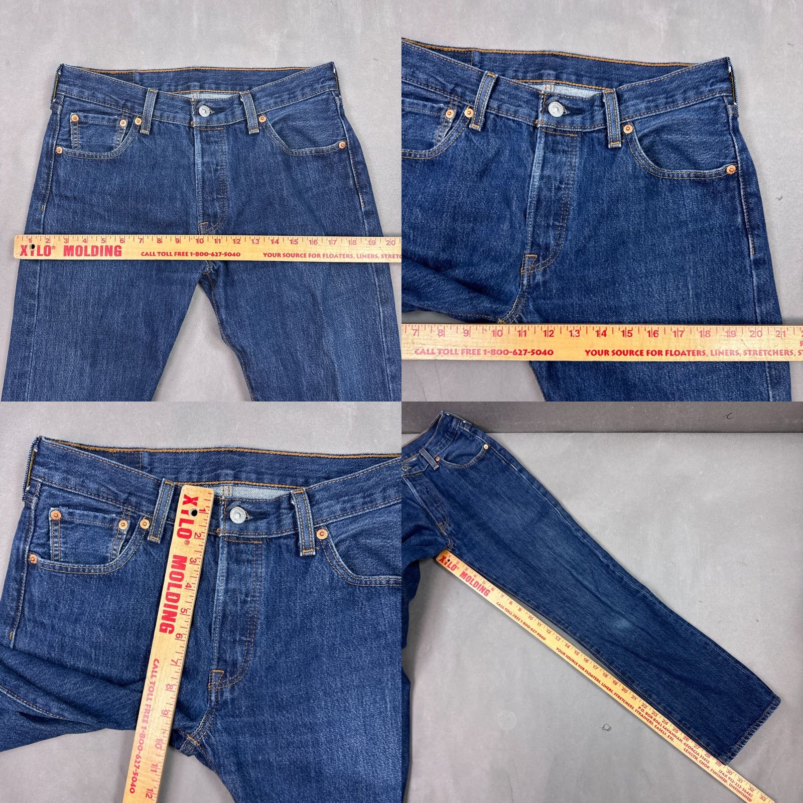 Levi's Levi's 501 Jeans Mens 30x30 Blue Button Fly Denim Straight Pants Jeans Size US 30 / EU 46 - 9 Thumbnail