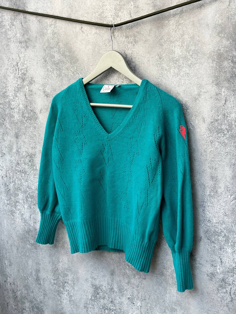 Scamp & Dude Teal Pointelle Knitted Jumper Sweater