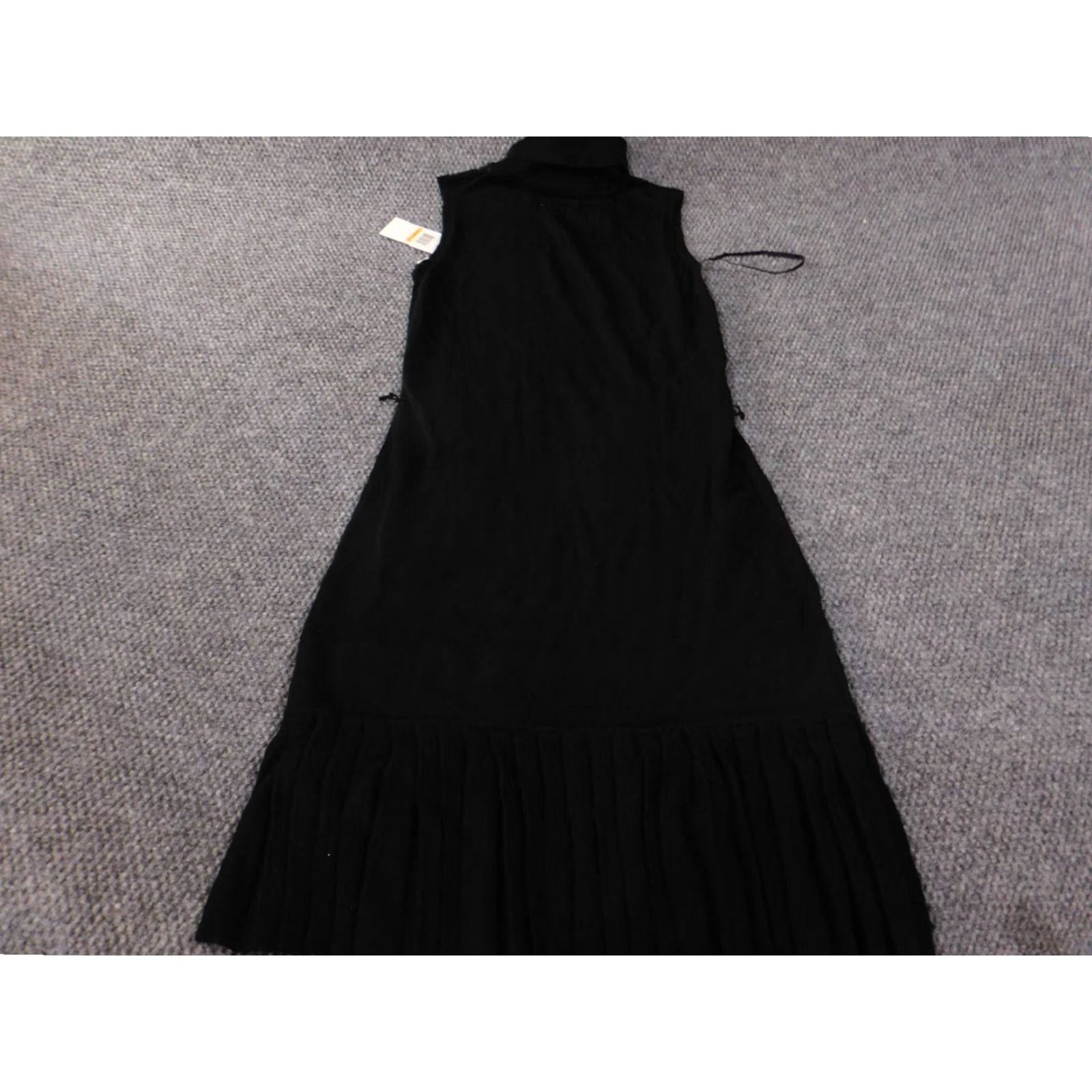 Calvin Klein Calvin Klein Womens Dress S Midi Black A-Line Wool Knit Stretch Mock Neck Puff Sleeve Crochet Casual Summer Size S / US 4 / IT 40 - 7 Thumbnail