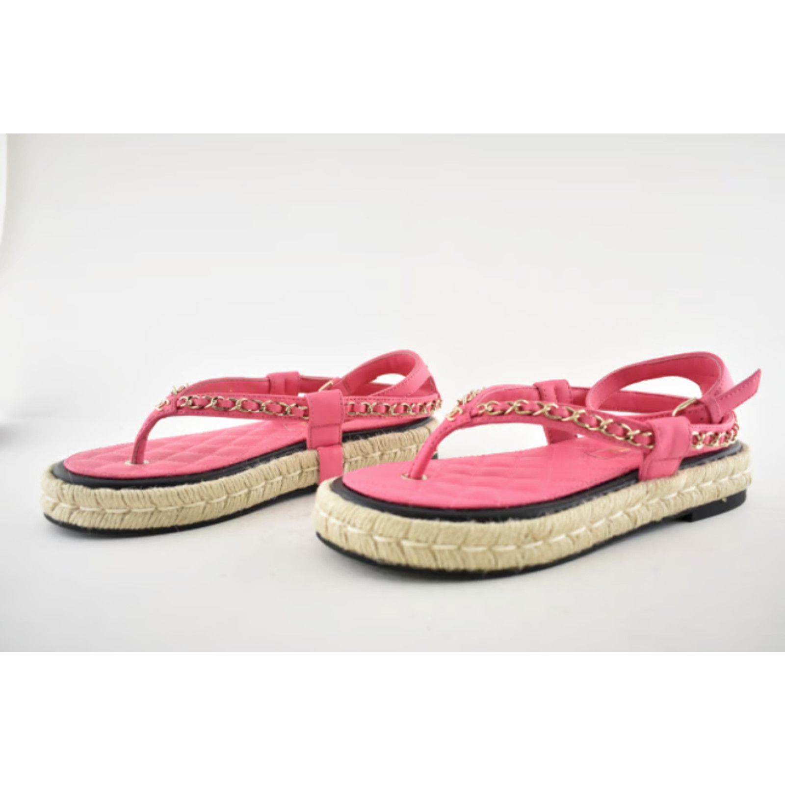 Chanel Chanel 21C Pink Lambskin Leather Chain Logo Mule Size US 7 / IT 37 - 10 Thumbnail