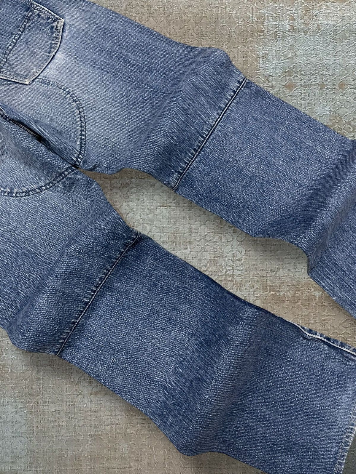 Japanese Brand Vintage 1990s Designer Jappan Studio Ecru Distressed Denim Size US 32 / EU 48 - 14 Thumbnail