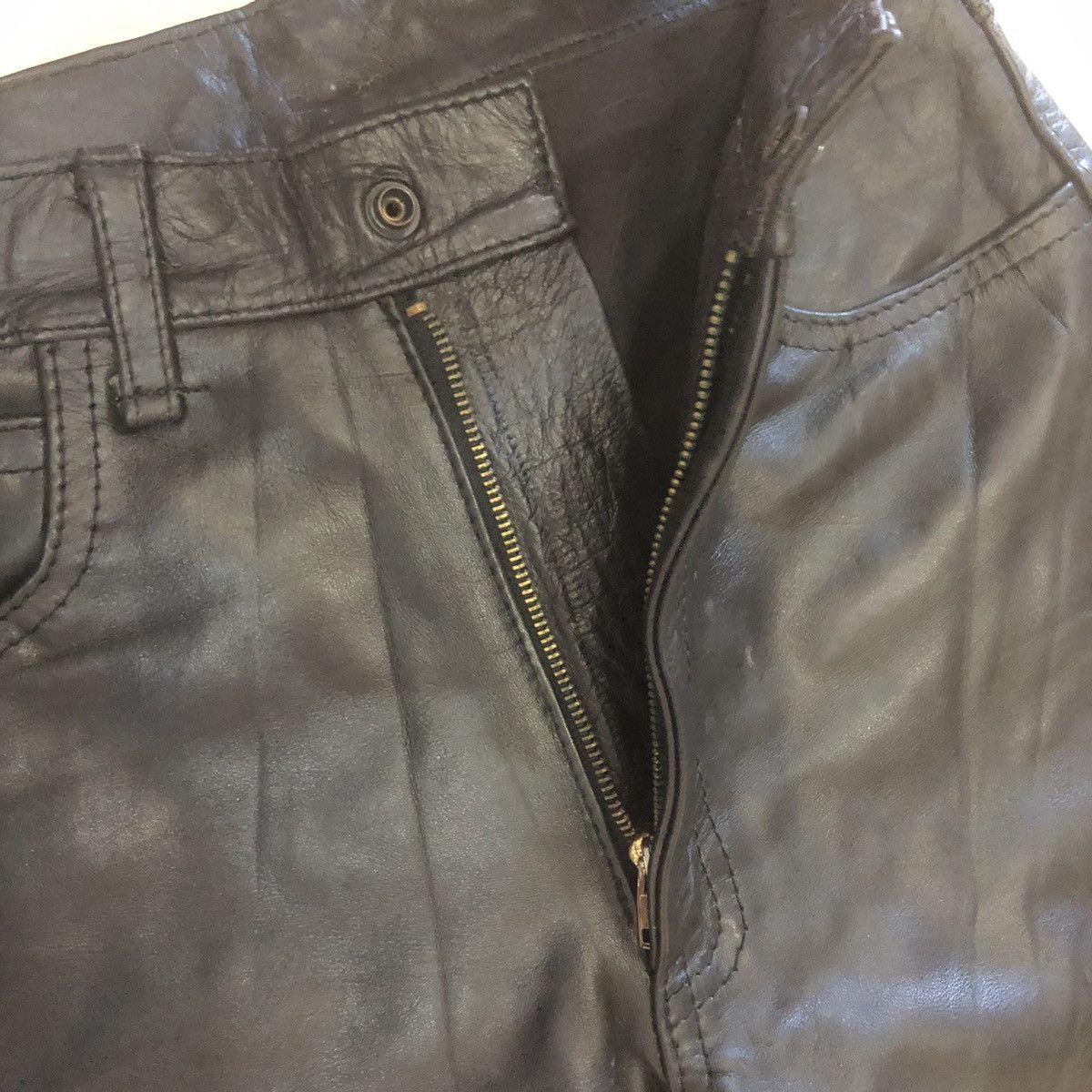 Aero Leathers × Cowboy Equipment × Leather Aero Steerhide Leather Pants Size US 27 - 4 Thumbnail