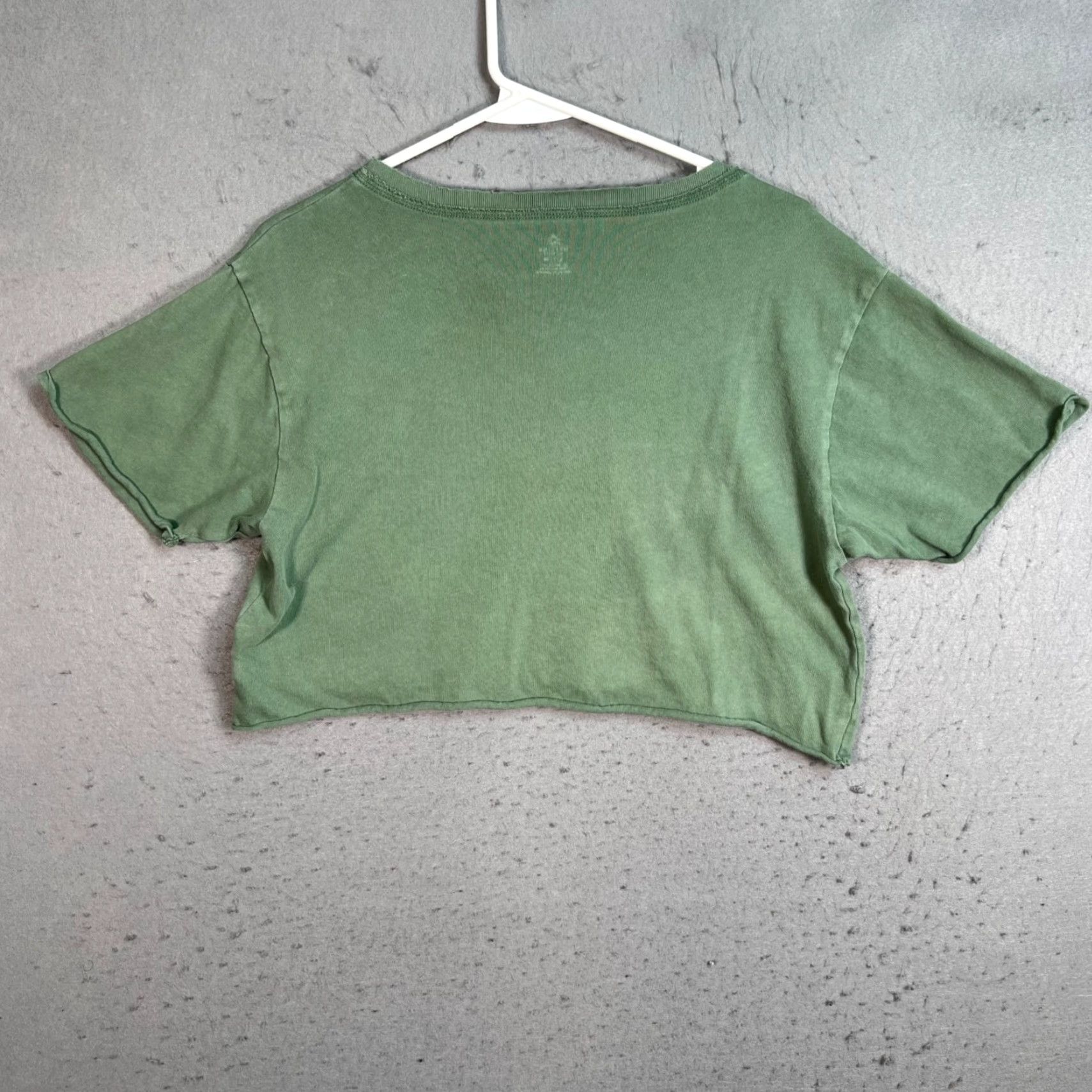 Vintage Offline By Aerie Womens Small Green Cropped T-Shirt Short Sleeve Round Neck Shirt Womens Size S / US 4 / IT 40 - 2 Thumbnail