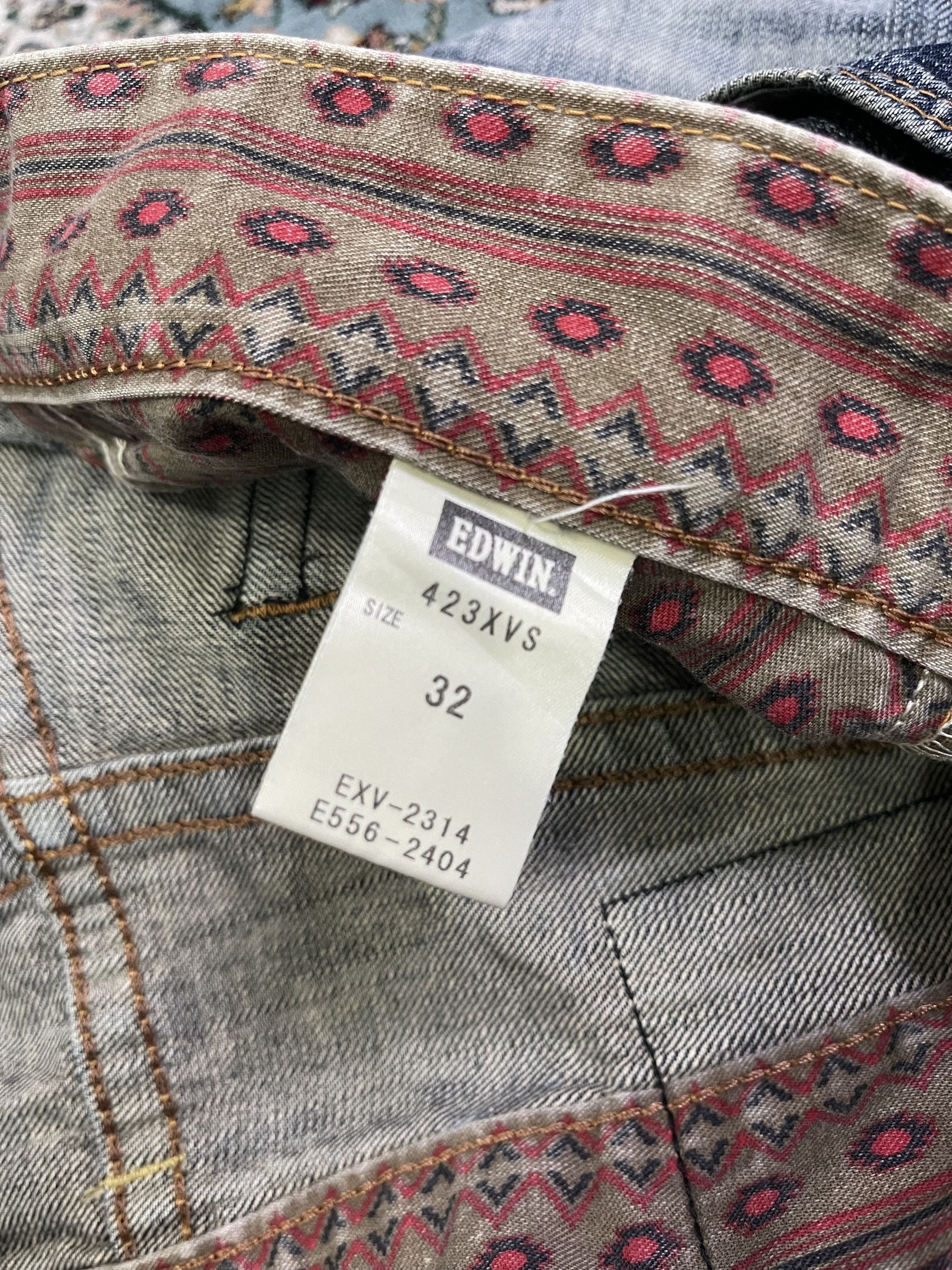Edwin Edwin 423XVS Distressed Style Aztec Slim Straight / Tappered Size US 35 - 8 Thumbnail