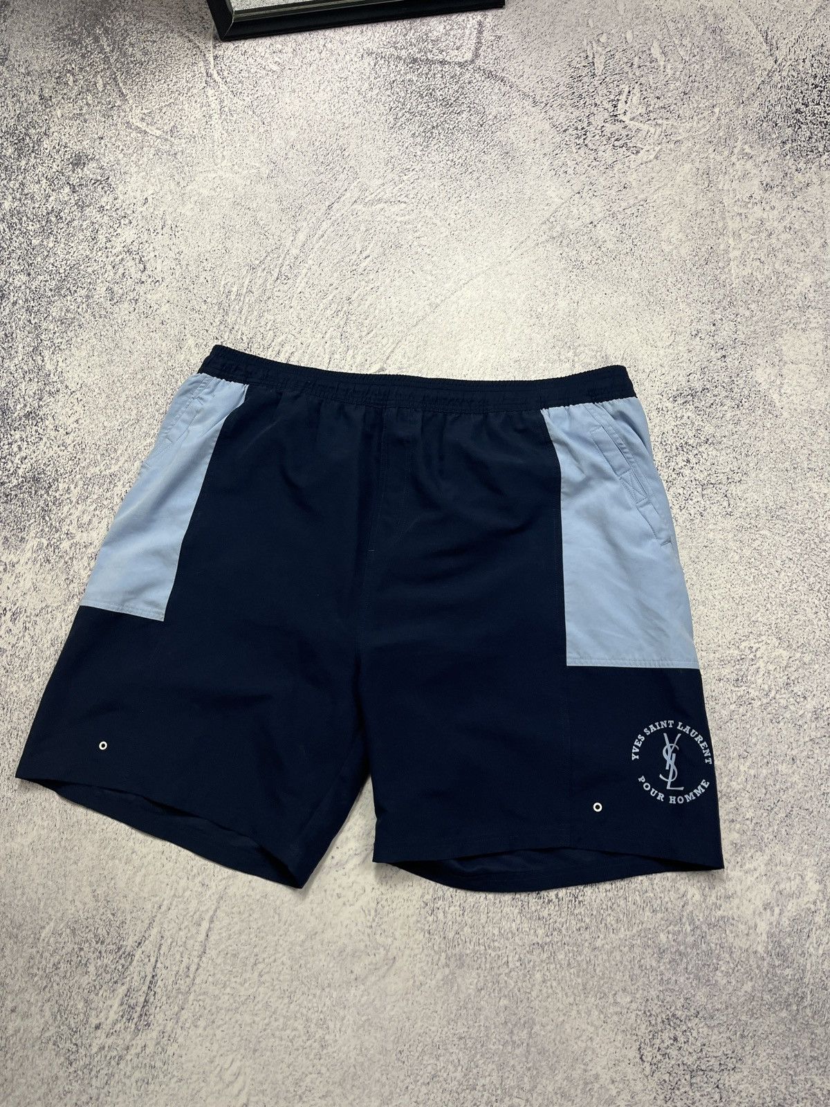 Saint Laurent Paris Vintage Y2K Yves Saint Lauren YSL Big Logo Summer Shorts Size US 42 / EU 58 - 2 Thumbnail