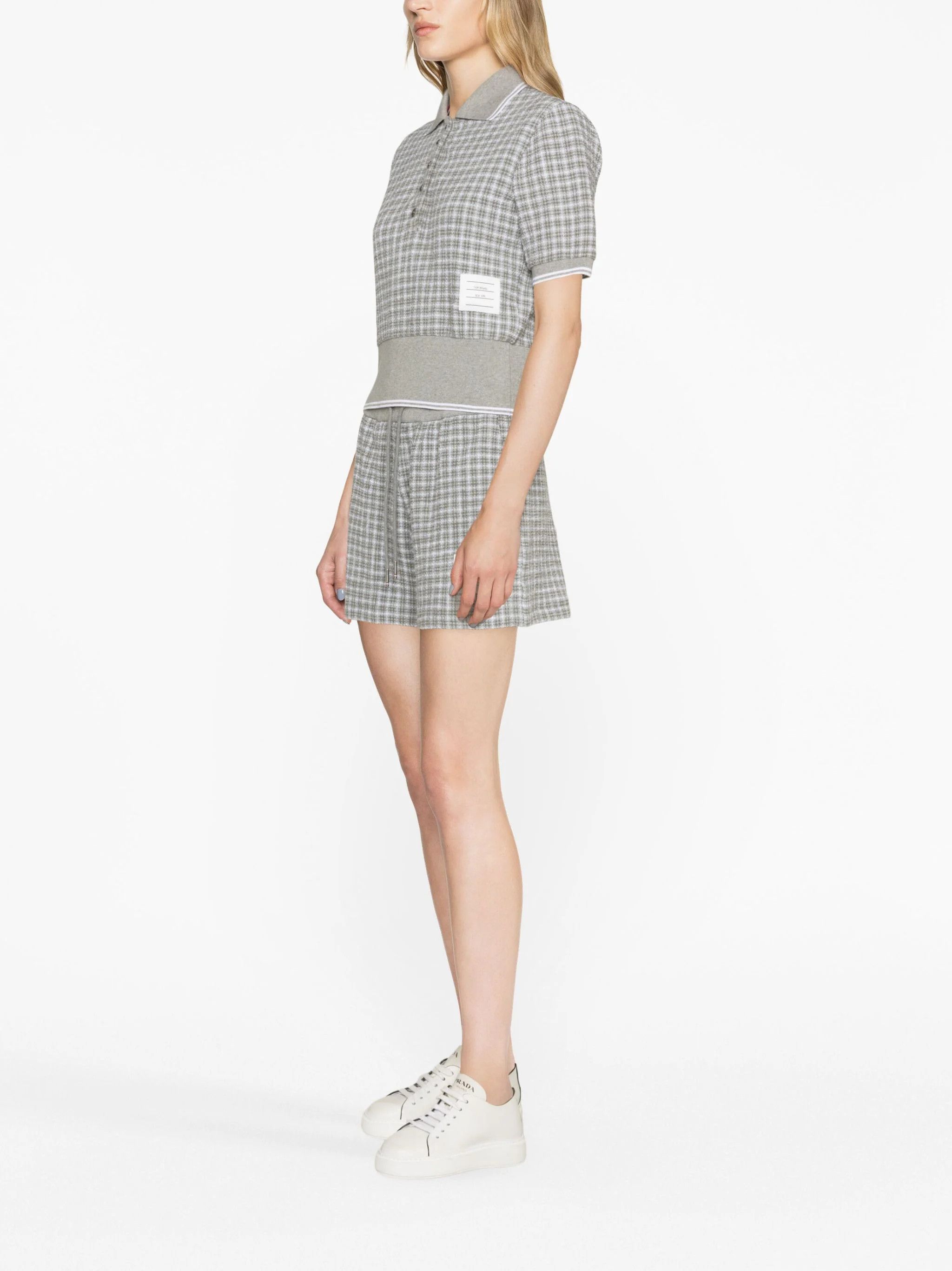 Thom Browne o1s22i1n0924 Check Tweed Sweatshorts in Grey Size 28" / US 6 / IT 42 - 3 Thumbnail