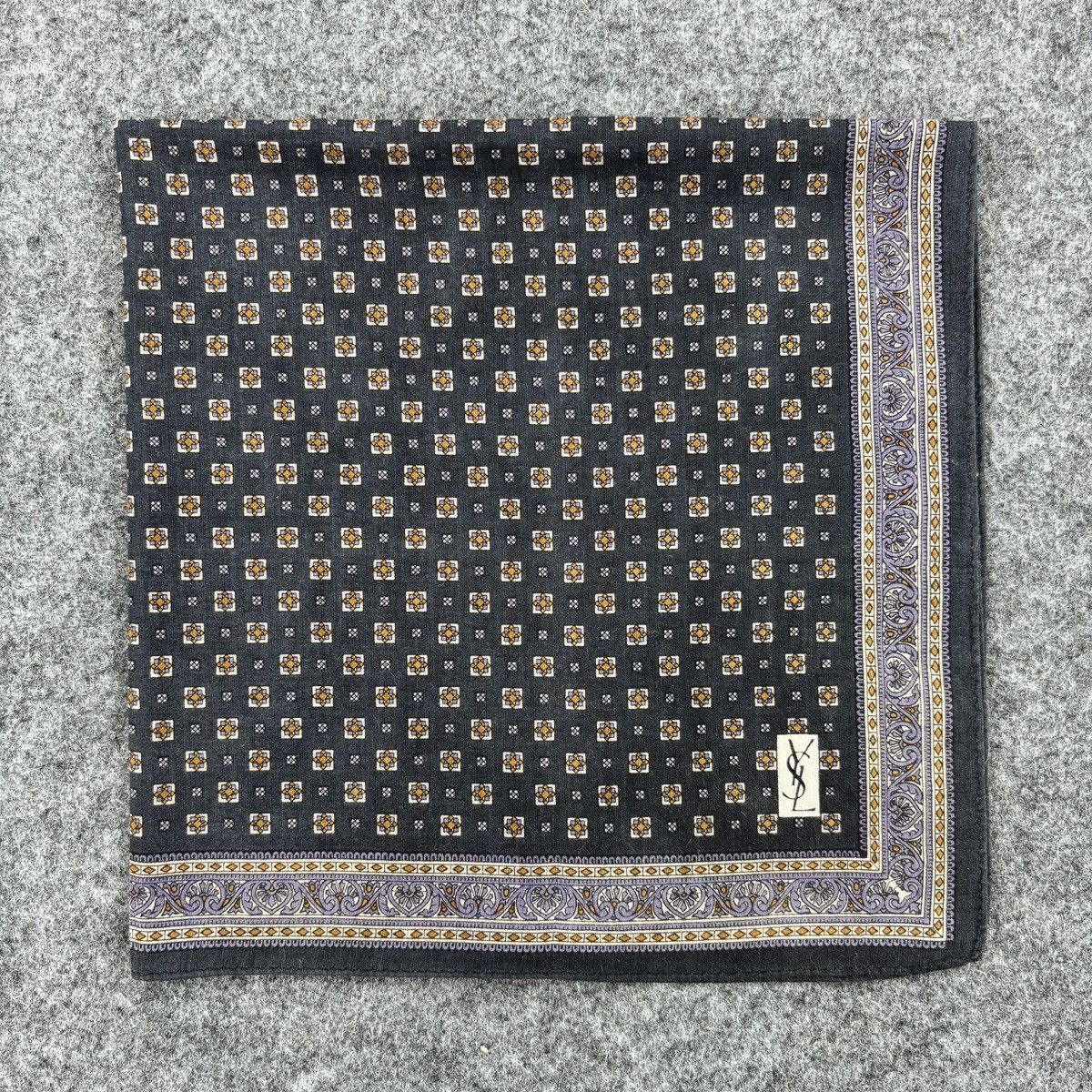 Vintage × Yves Saint Laurent YSL Handkerchief # E053 # Bandana # Neckerchief Size ONE SIZE - 7 Thumbnail