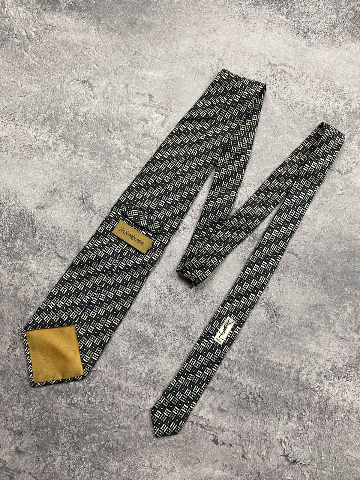 Yves Saint Laurent Yves Saint Laurent Silk Necktie YSL Luxury Ties Monogram Size ONE SIZE - 5 Thumbnail