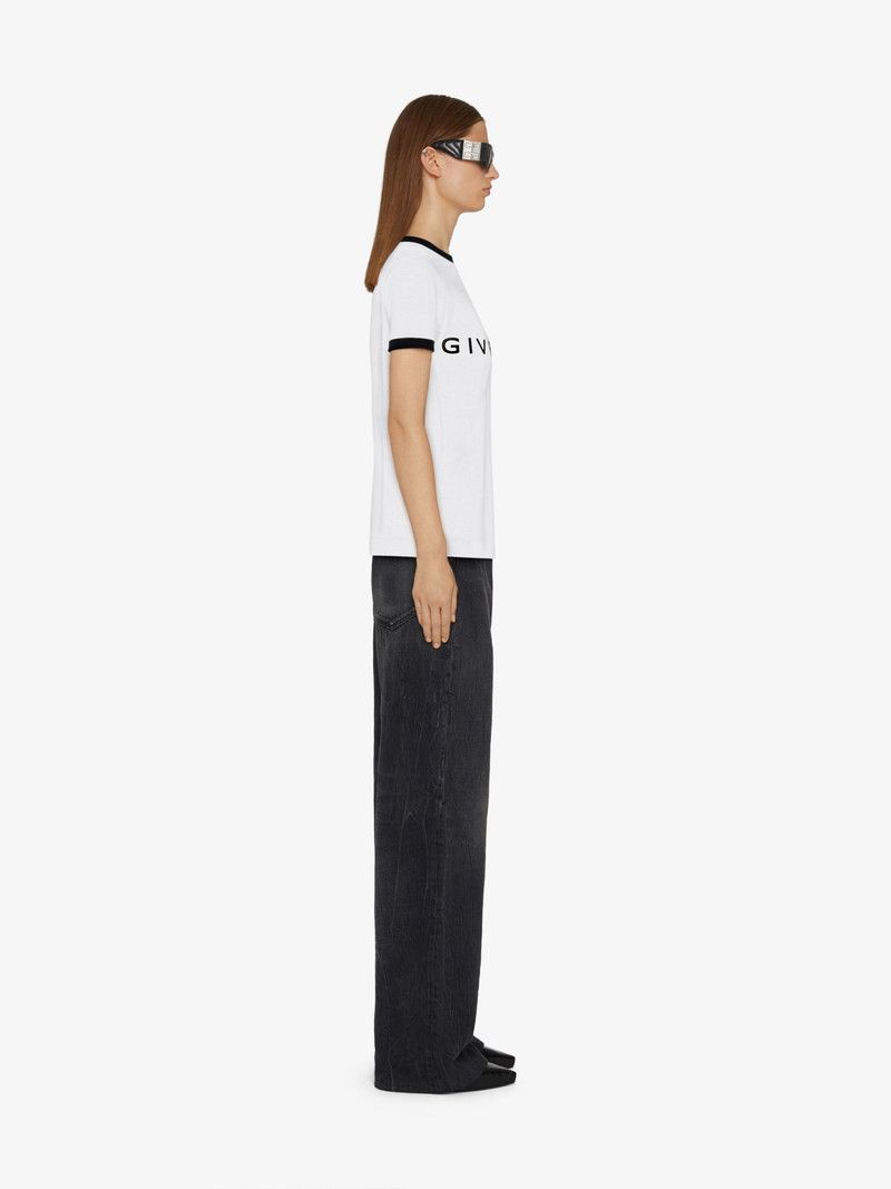 Givenchy o1w1db10326 Ringer T-Shirt in White/Black Size S / US 4 / IT 40 - 3 Thumbnail