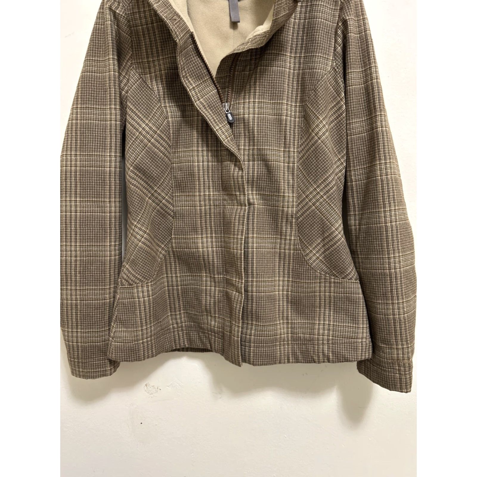 Patagonia VINTAGE Patagonia Darya Jacket Womens XS Beige Plaid Windproof Fleece Lined Polartec 27495 Size XS / US 0-2 / IT 36-38 - 5 Thumbnail