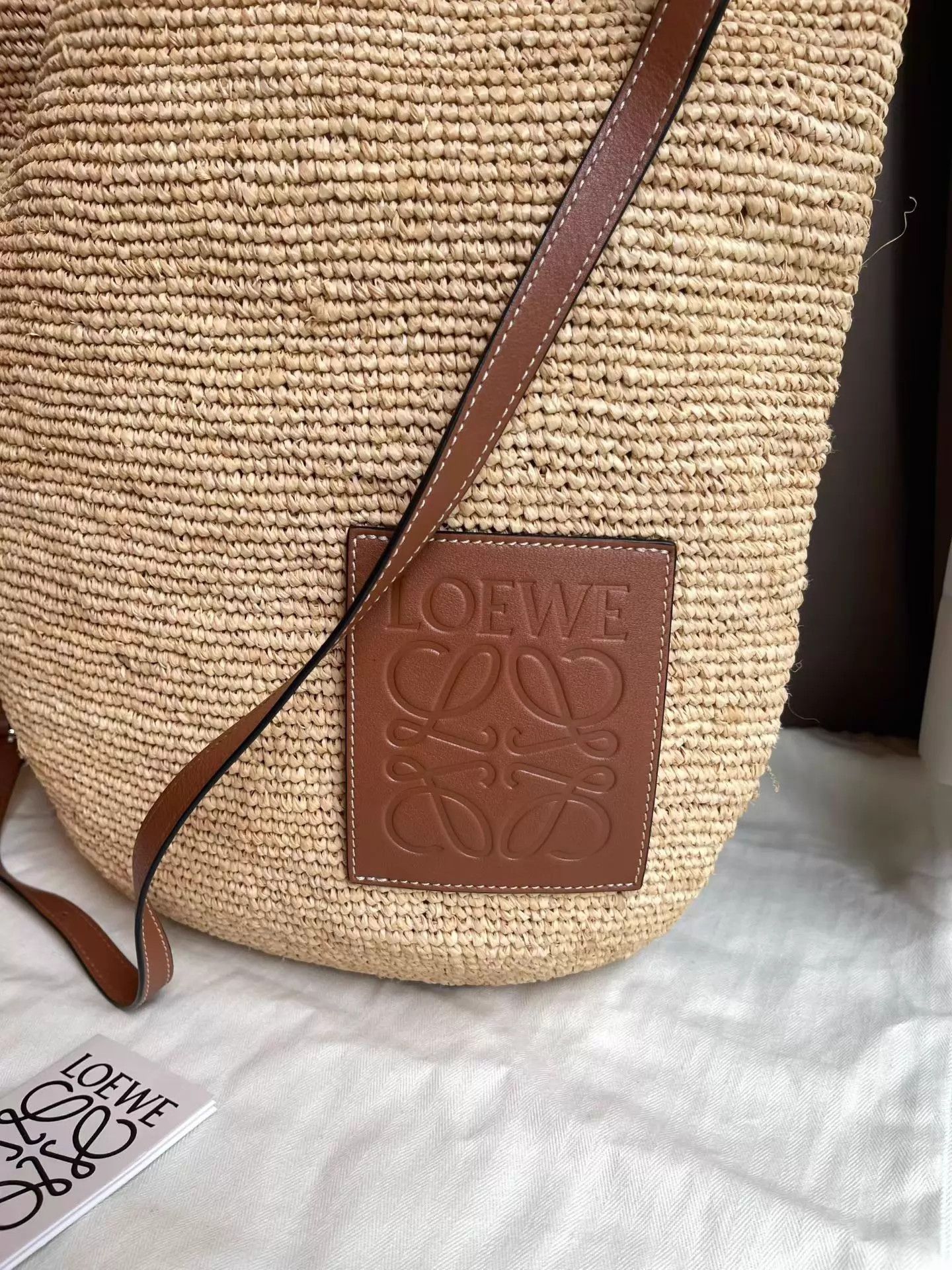 Loewe LOEWE 2019 Resort Straw Tote w/ Cowhide Strap & Logo AH295 Size ONE SIZE - 4 Thumbnail