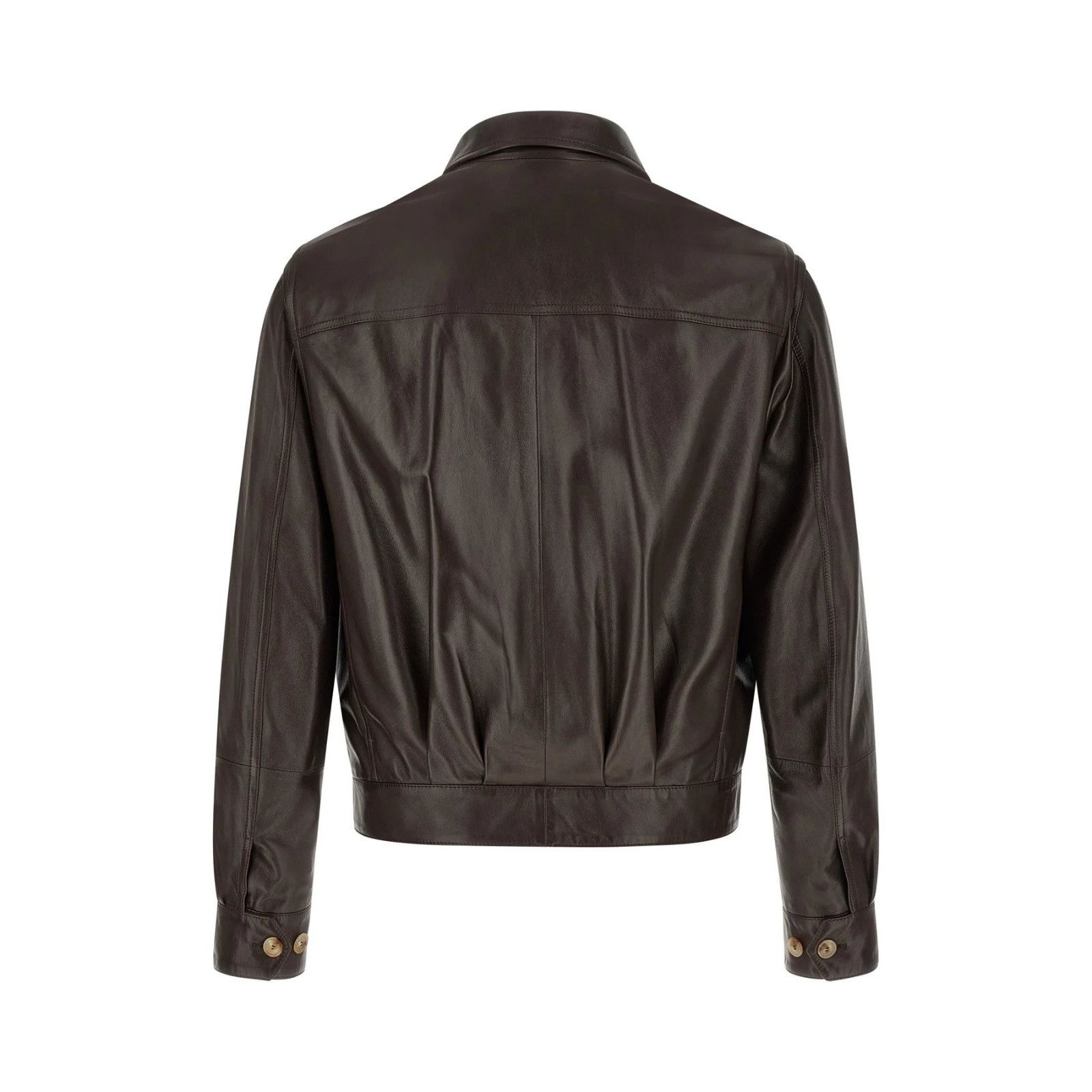 Brunello Cucinelli BRUNELLO CUCINELLI Brown Leather Jacket New & Authentic (Men Size US S / EU 44-46 / 1 - 2 Thumbnail