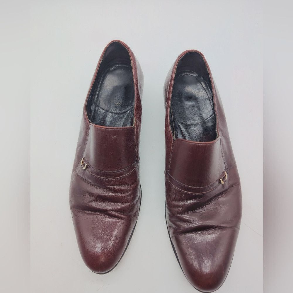 Florsheim Vintage Florsheim Women's Sz 9 C Maroon Leather Loafers Sho Size US 9 / IT 39 - 3 Thumbnail