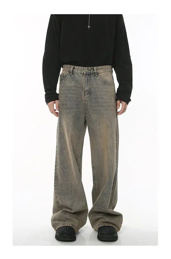 Japanese Brand VIBE Distressed vintage loose wide-leg denim trousers Size US 32 / EU 48 - 1 Thumbnail