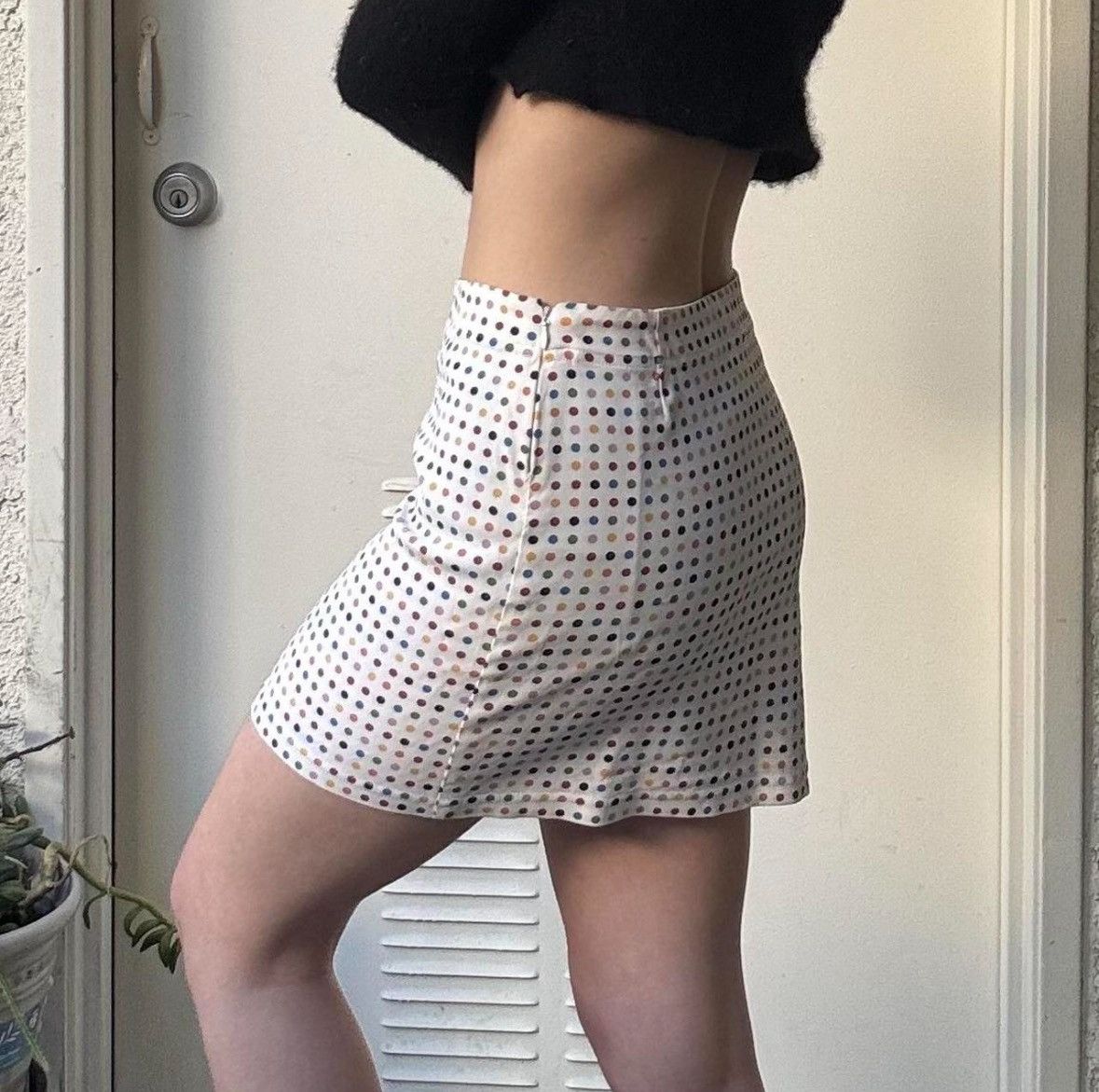 Rifat Ozbek VINTAGE 90s RIFAT OZBEK RAINBOW POLADOT MINI SKIRT Size 27" / US 4 / IT 40 - 1 Thumbnail
