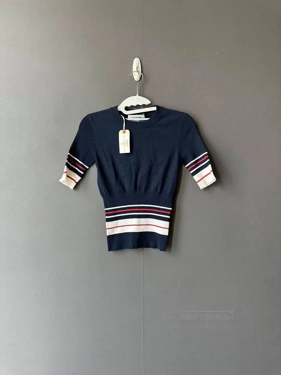 Thom Browne thom browne navy striped knit short sleeve. Size US S / EU 44-46 / 1 - 1 Thumbnail