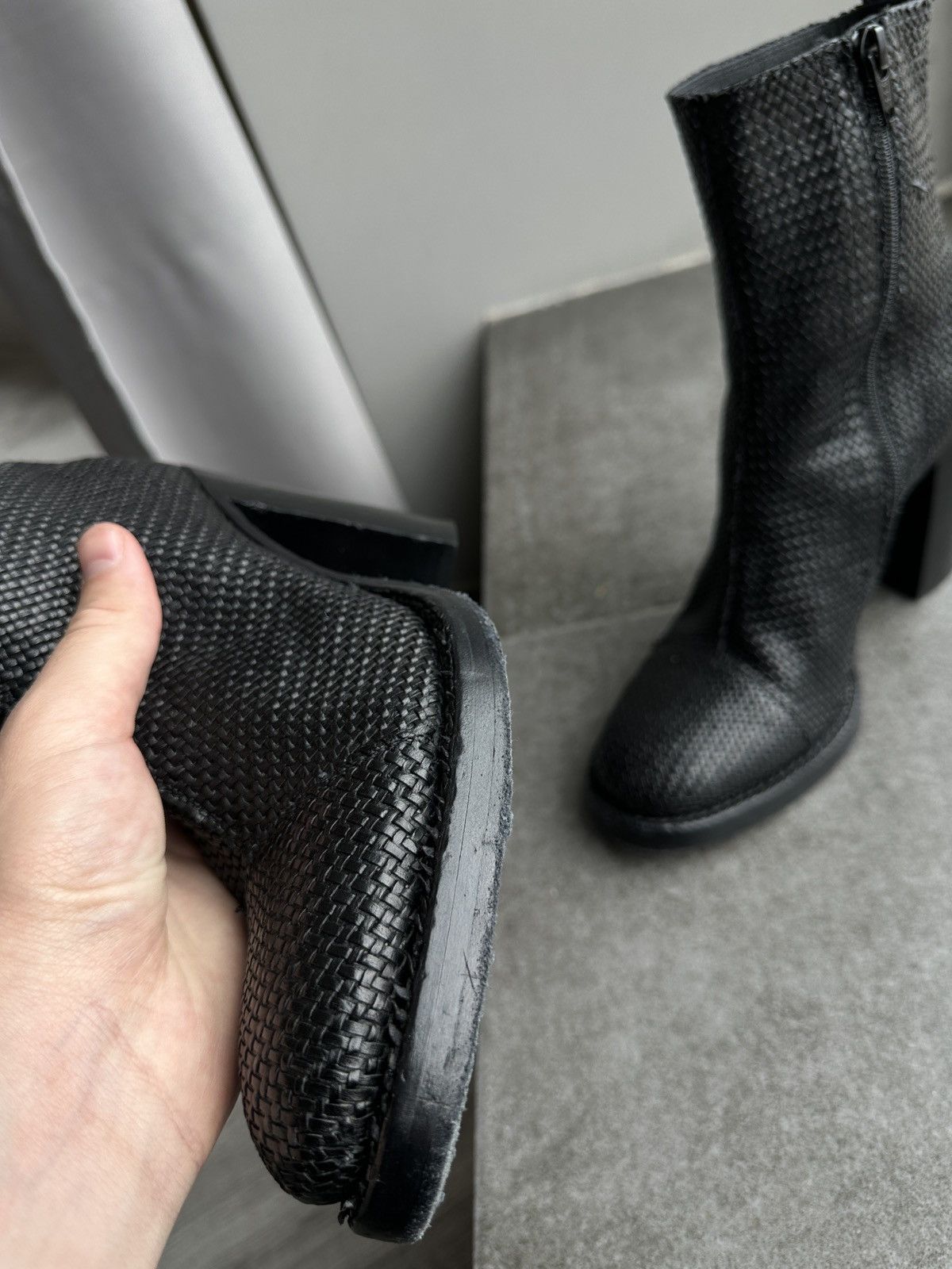 Ann Demeulemeester × Vintage Ann Demeulemeester women’s rare black combat woven boots Size US 6.5 / IT 36.5 - 7 Thumbnail