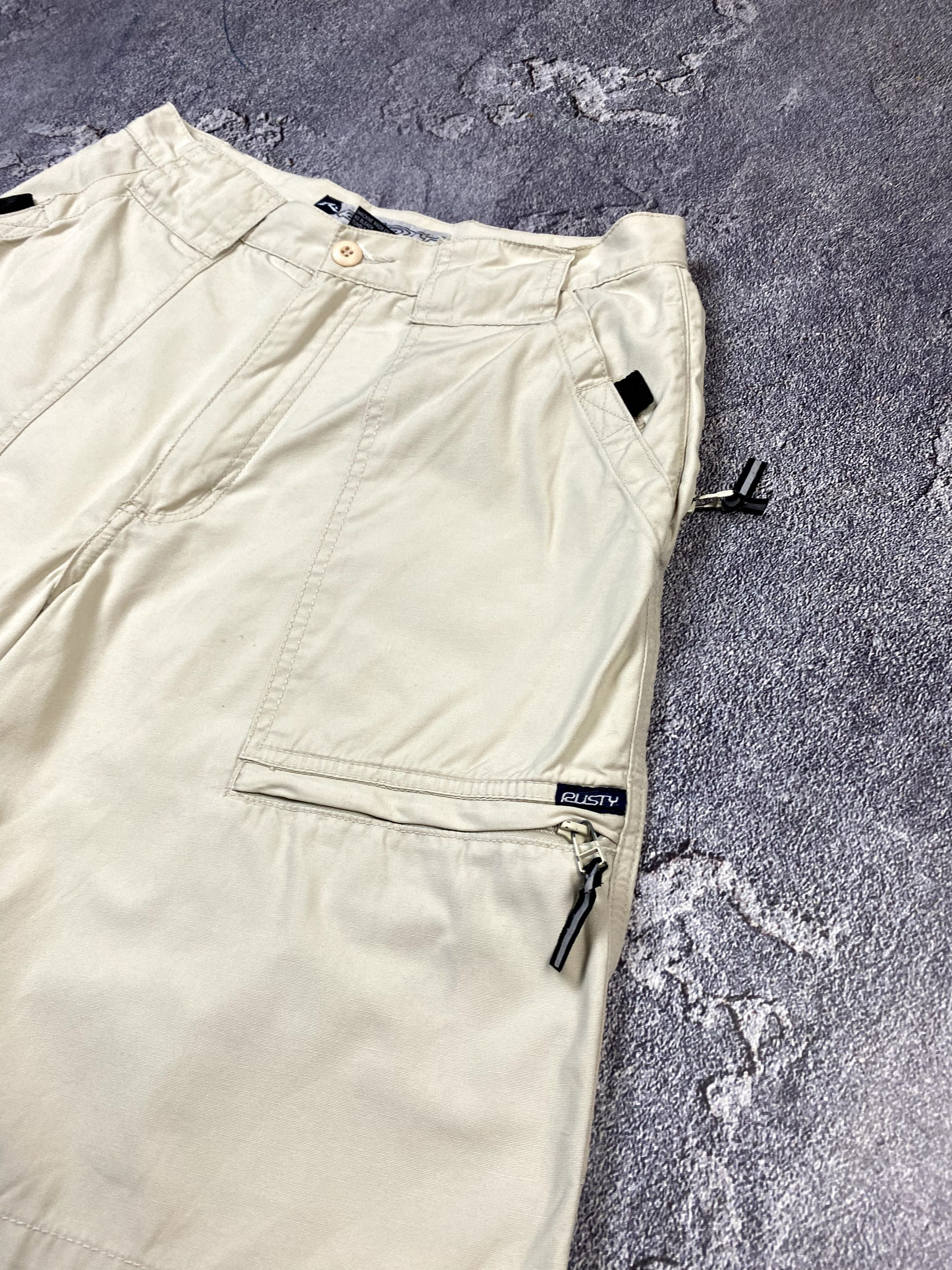 Rusty Y2K 2000s Rusty Multi Pocket Biege Cargo Shorts Streetwear Size US 30 / EU 46 - 3 Thumbnail